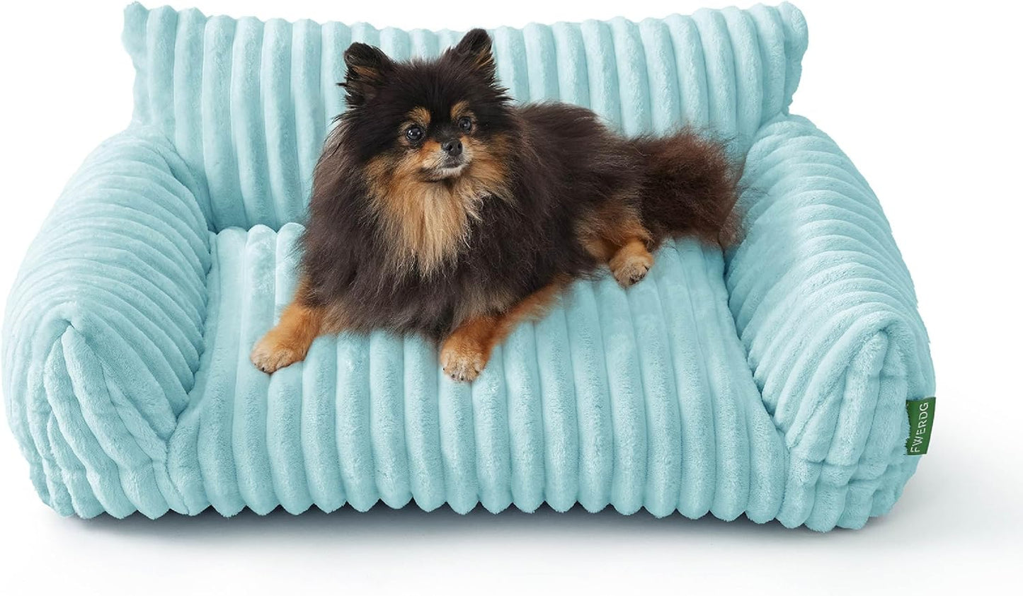 Cute Couch Bed for Pets, Supportive Cat Sofa for Indoor Cats, Small Dog Sofa Bed for Small Dogs, Light Blue, 24inches