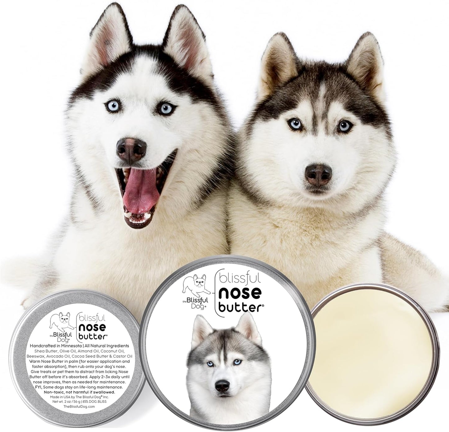 The Blissful Dog Husky Unscented Nose Butter - Dog Nose Butter, 16 Ounce
