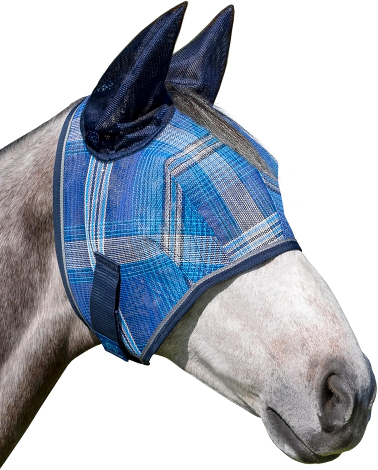 Kensington Signature Fly Mask w/Web Trim, Soft Mesh Ears & Forelock Opening Size: M-Small Horse Color: 181 - Kentucky Blue