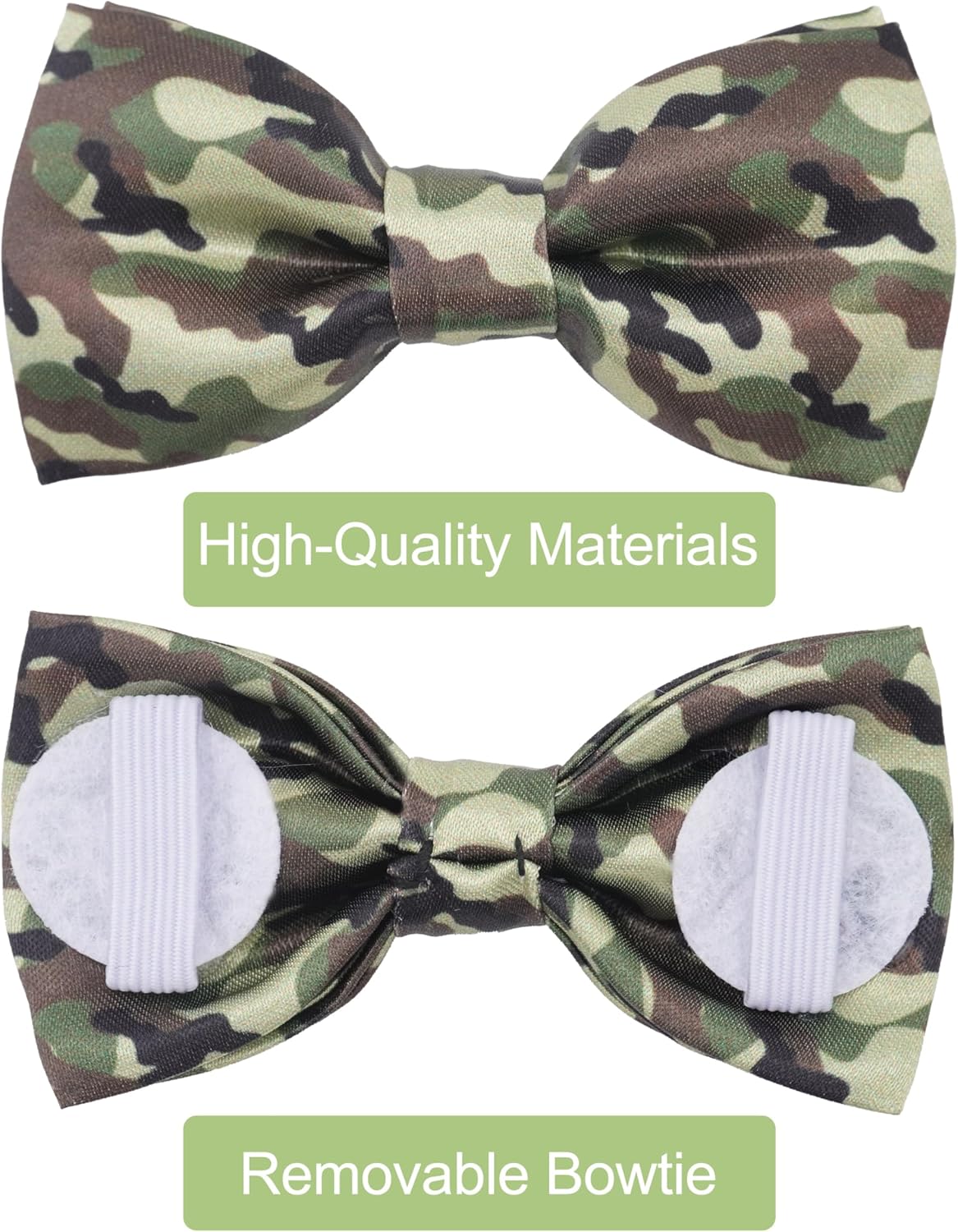 PET SHOW 10 Pack Camo Big Dog Bow Ties for Large Medium Dogs Sliding Collar Attachments Colorful Camouflage Bowties Classic Bowknots Party Holiday Pet Grooming Accessories(Large)