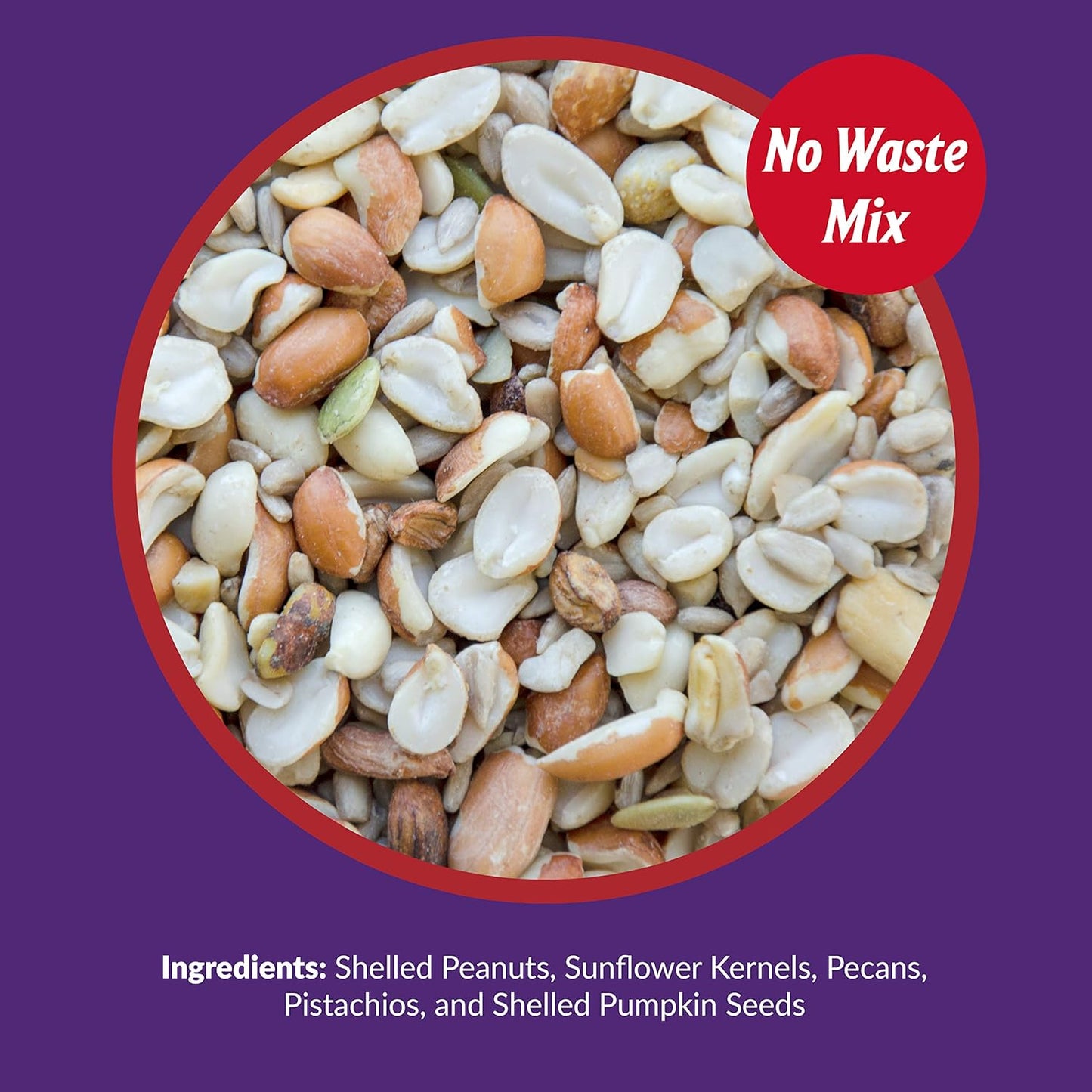 Lyric Delite Wild Bird Seed for Outside Feeders - No Waste Bird Food, Nuts & Seeds Mix, Attracts Buntings, Chickadees & Finches, 10 lb (Pack of 2-5 lb Bags)