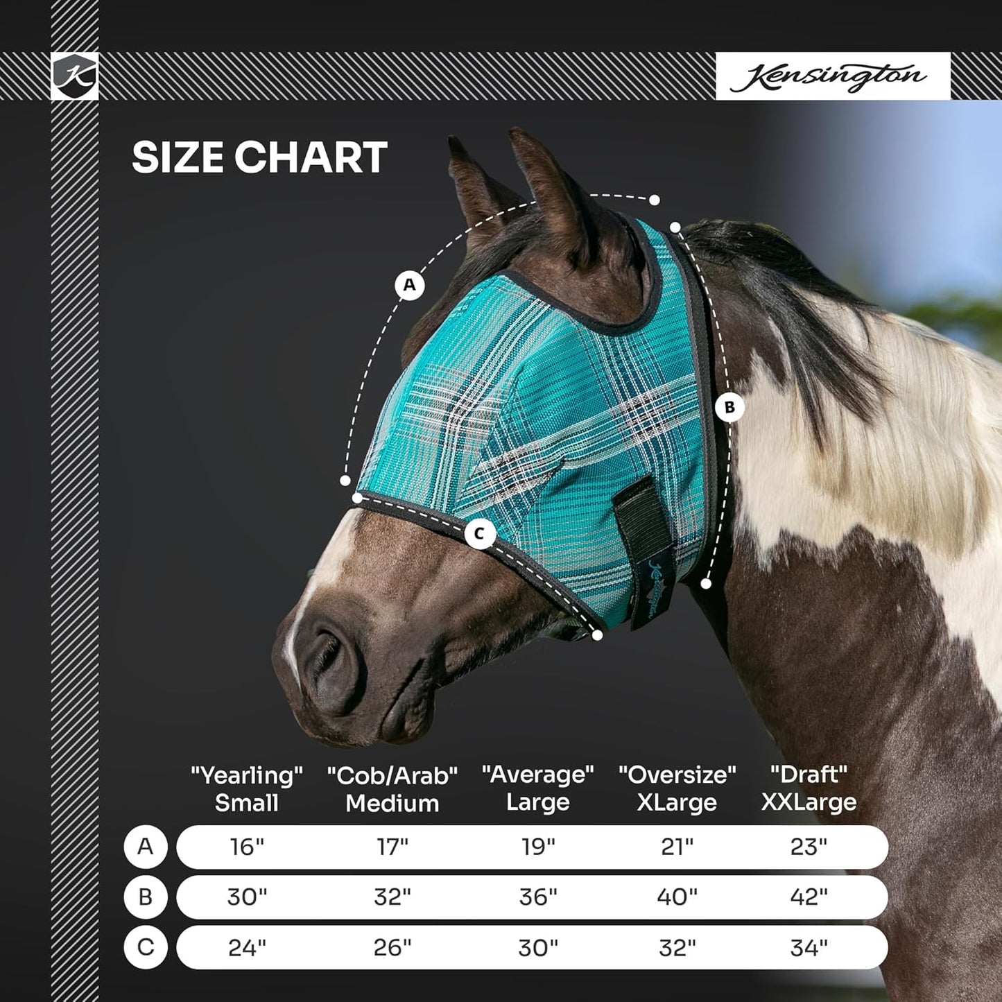 Kensington Fly Mask Web Trim Protects Horses Face and Eyes from Bites and Sun Rays While Allowing Full Visibility Ears and Forelock Able to Come Through The Mask, Small, Desert Sand