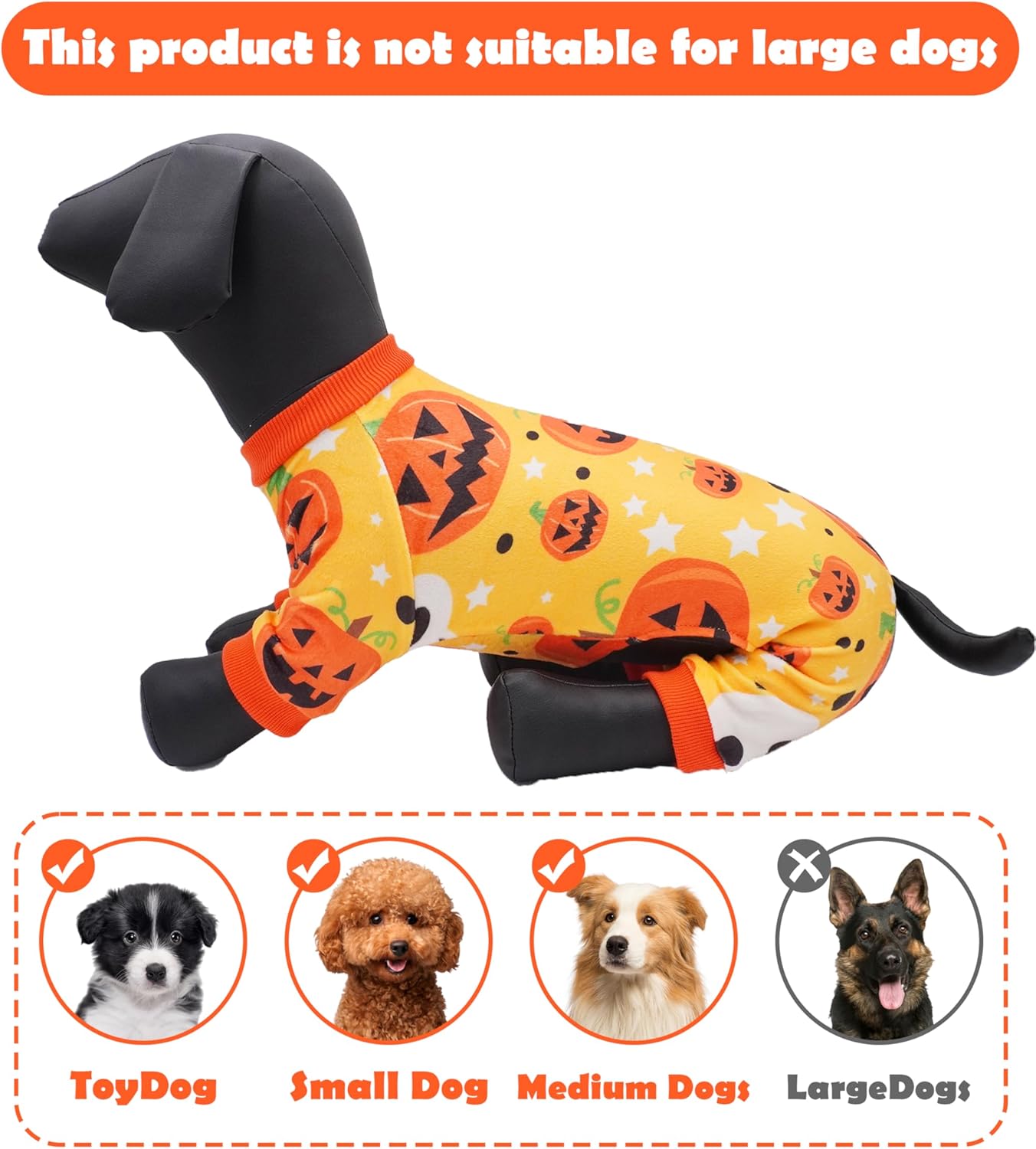 PET SHOW 4 Pack Halloween Small Dog Pajamas for Doggie Puppy Cats Kitten Onesies Pumpkin Ghost Soft Fleece Stretchy Jumpsuit Costume Boy Girl Pets PJs with Sleeve Clothes(S)