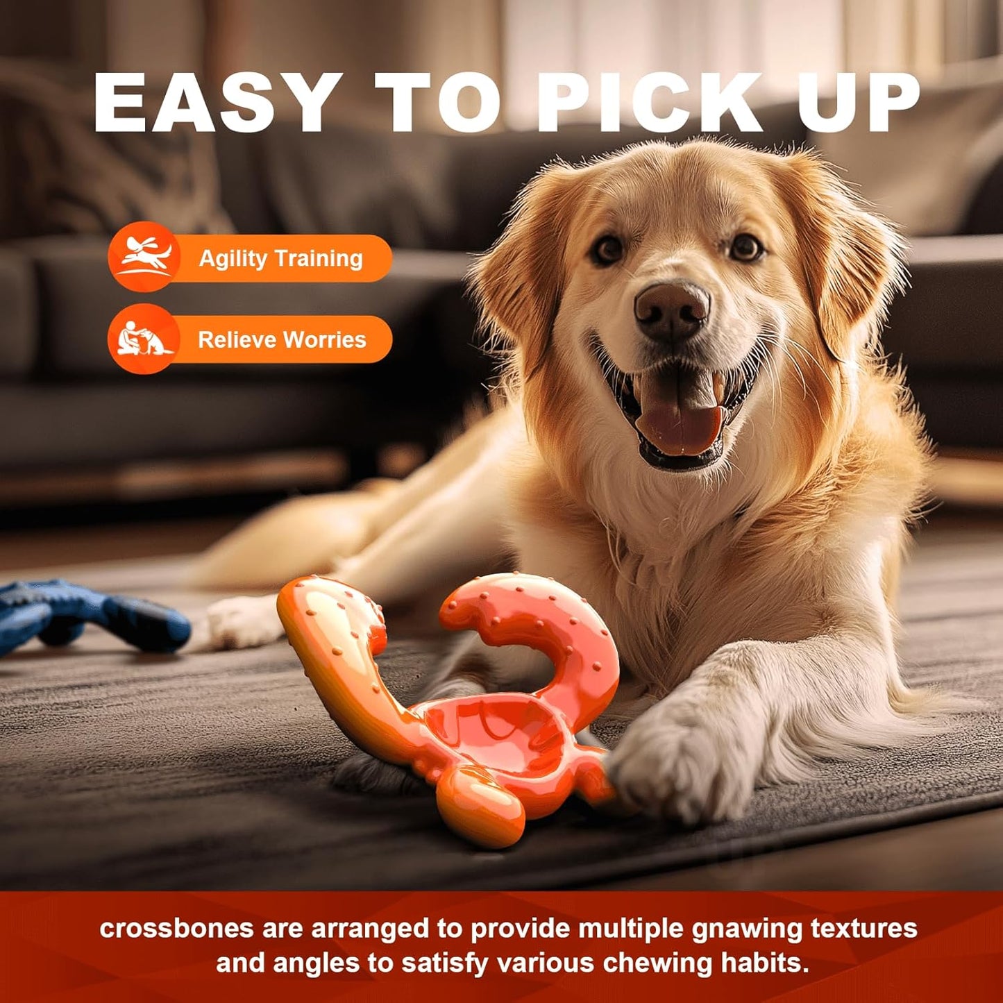 Dog Chew Toy for Aggressive Chewers – Durable Nylon Material, Tough Interactive Dog Toy for Large and Medium Dogs, Perfect for Teeth Cleaning and Gum Health, Christmas Birthday Gifts for Dogs