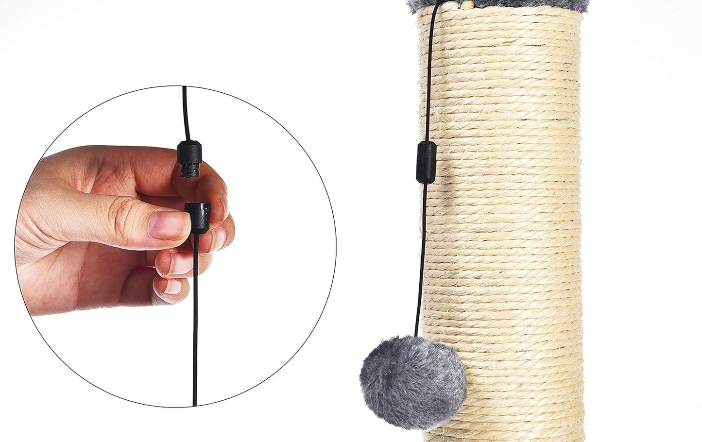 Amazon Basics Cat Scratcher - Indoor Classic Single Cat & Kittens Scratching Post, Medium (31.5"H) - Grey