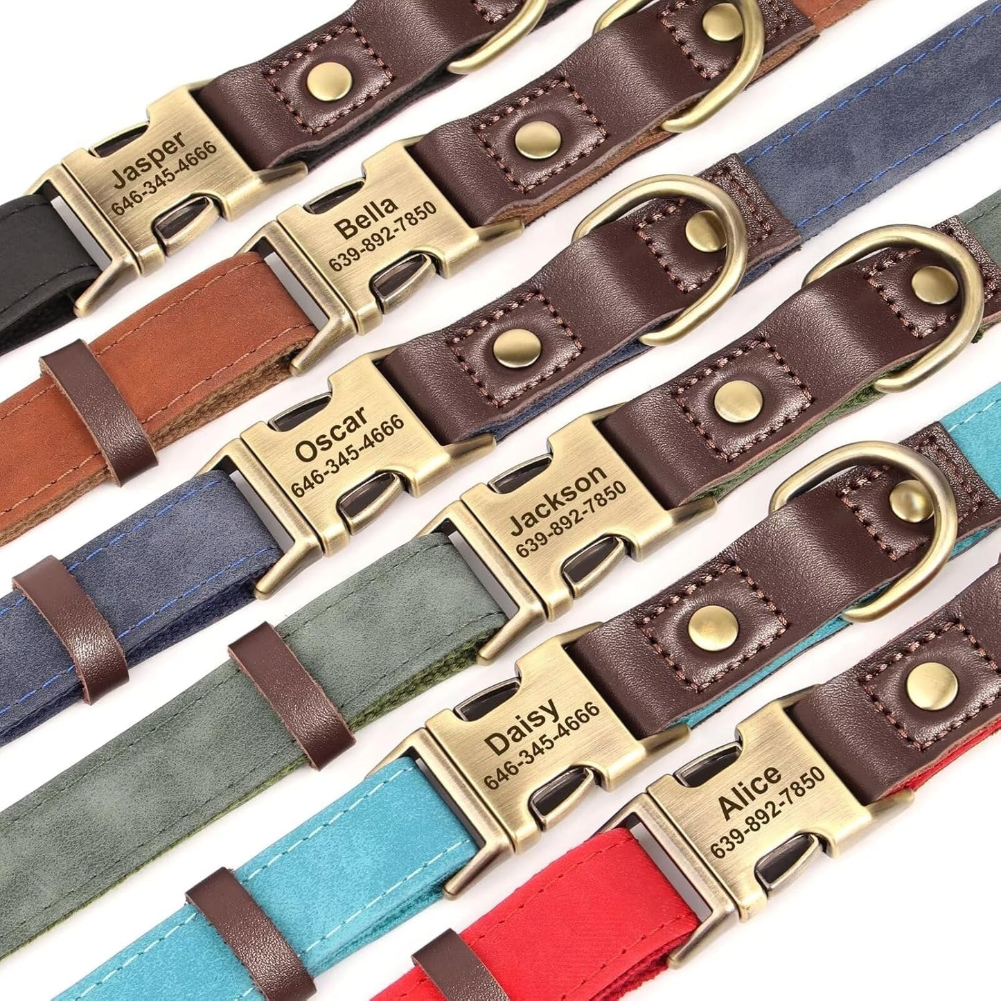 Didog Soft PU Leather Dog Collars for Small Dogs,Classic Adjustable Dog Collars with Quick Release Metal Buckle,Easy Clean and Comfortable with Nylon Lining,Denim Blue,S Neck 10-15"