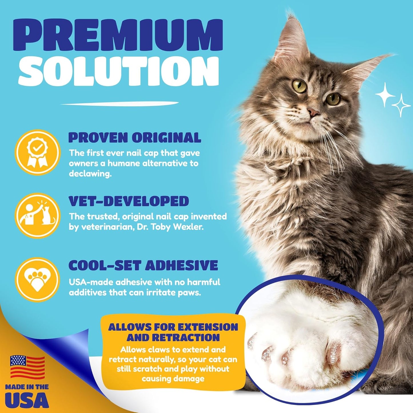 Soft Claws Cat Nail Caps for Medium Cats – (40 Caps, Purple) - Veterinarian-Developed | Protects Furniture & Skin - Easy to Apply, Long-Lasting Anti-Scratch Soft Cat Claw Covers