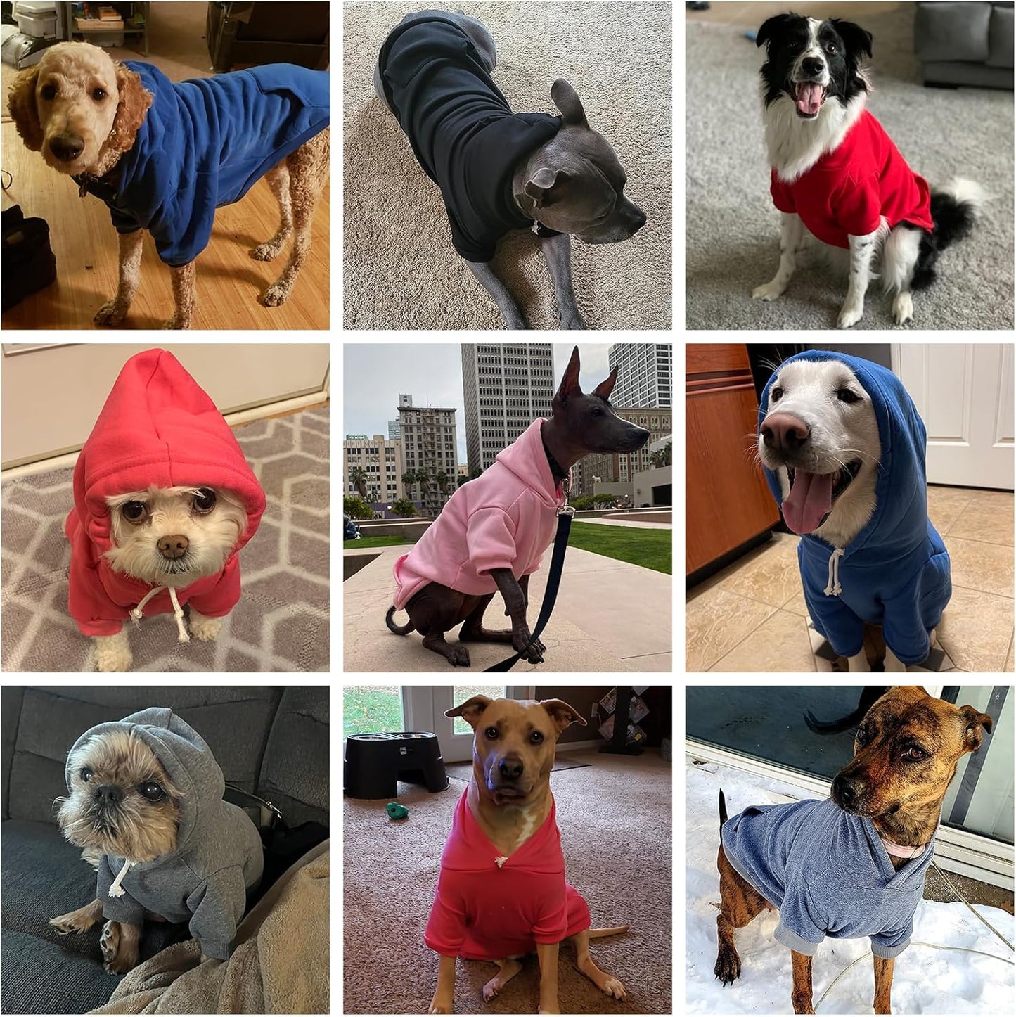 KOOLTAIL Basic Dog Hoodie - Soft and Warm Dog Hoodie Sweater with Leash Hole and Pocket, Dog Winter Coat, Cold Weather Clothes Sweatshirt for Small Medium Large Dogs Puppy Cat Boys Girls Pink XS