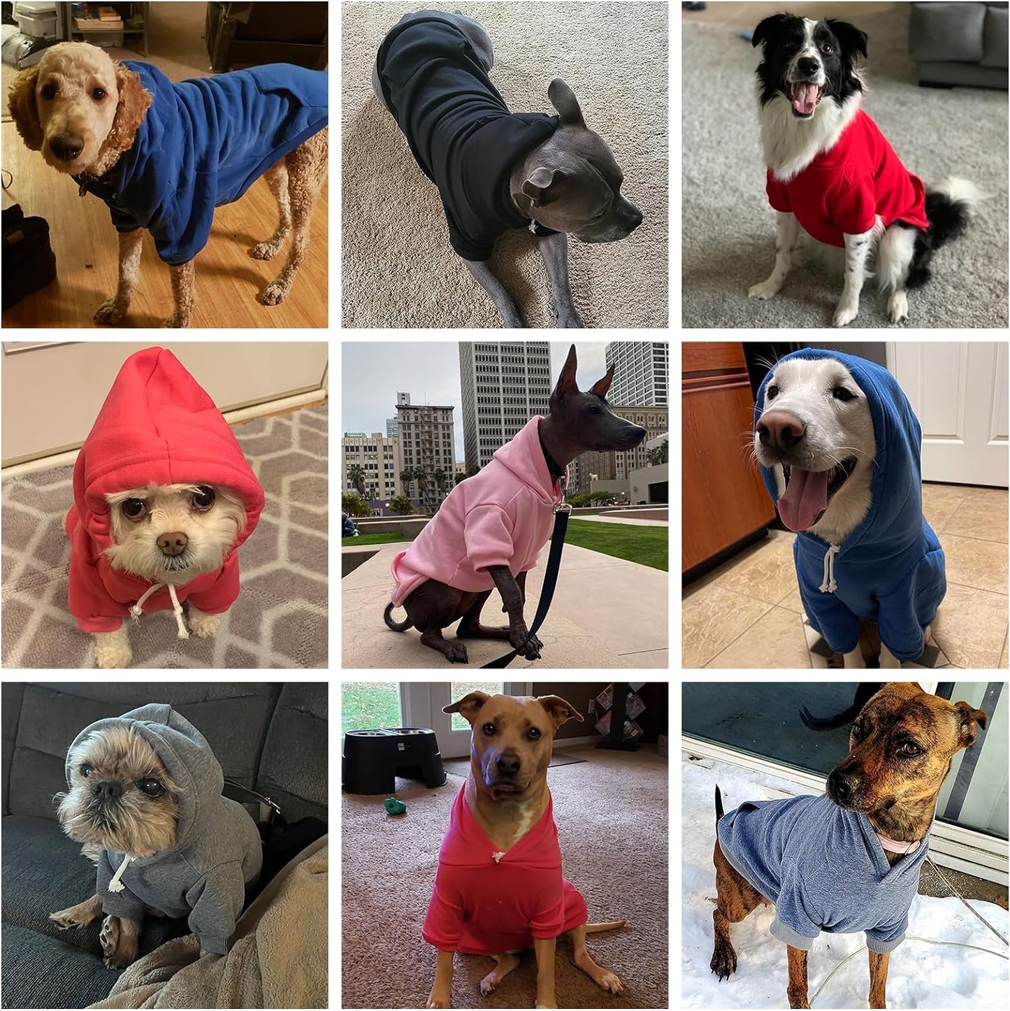 KOOLTAIL Basic Dog Hoodie - Soft and Warm Dog Hoodie Sweater with Leash Hole and Pocket, Dog Winter Coat, Cold Weather Clothes Sweatshirt for Small Medium Large Dogs Puppy Cat Boys Girls Red XS