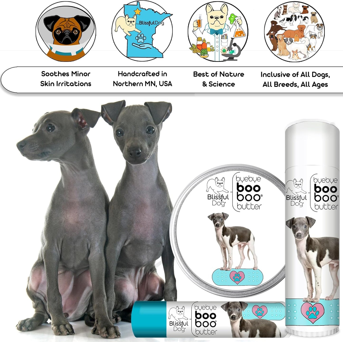 The Blissful Dog Italian Greyhound Boo Boo Butter, 4-Ounce
