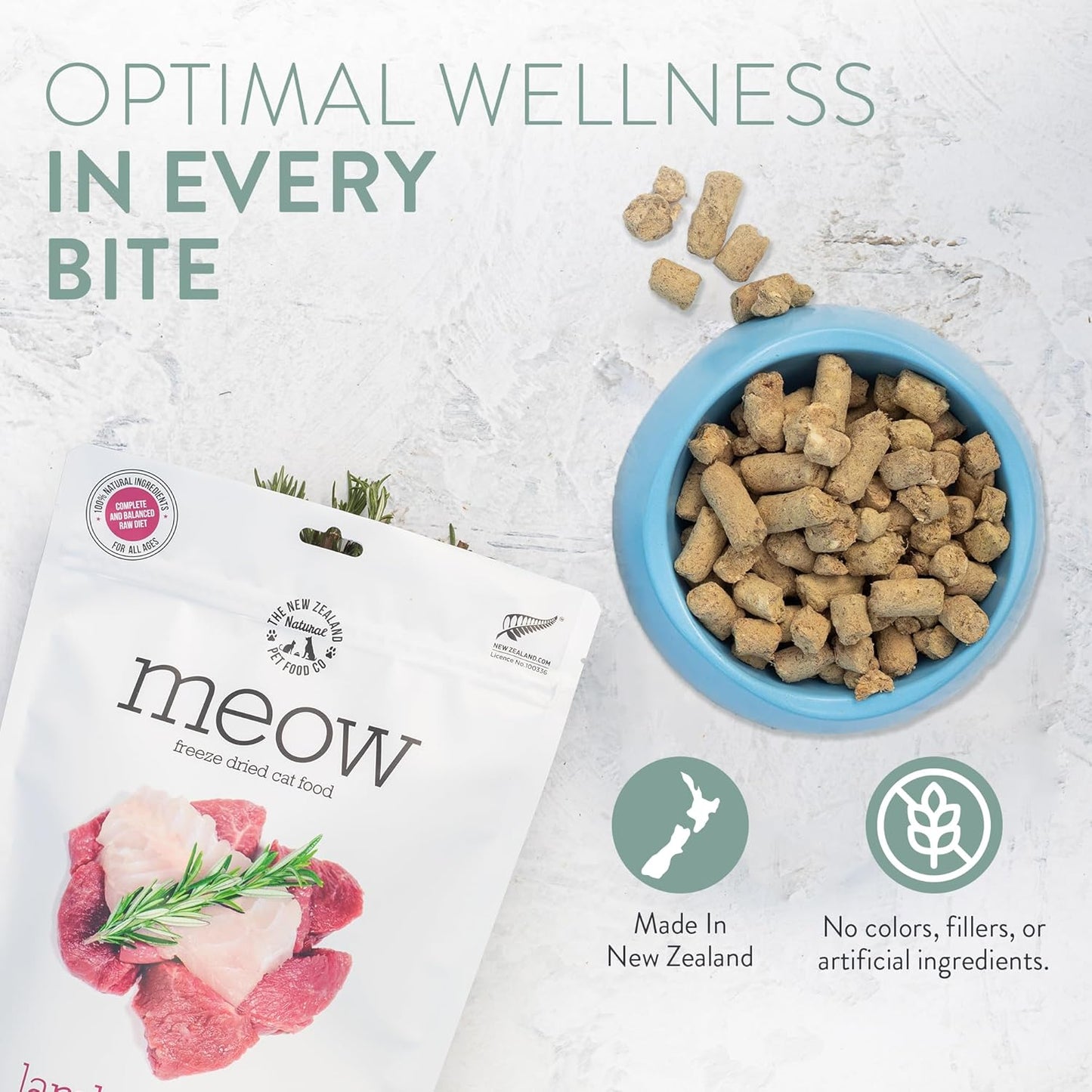 Meow Freeze Dried Cat Food - Wild Brushtail Recipe, High Protein Cat Treats, Meals & Toppers,Dry Cat Food,9.9 oz