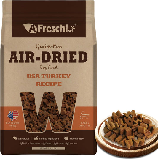 AFreschi Air-Dried Dog Food Turkey Recipe 2.2 lb, All-Natural, Complete & Balanced, Single-Animal Protein, Grain-Free, High-Protein, Limited Ingredients