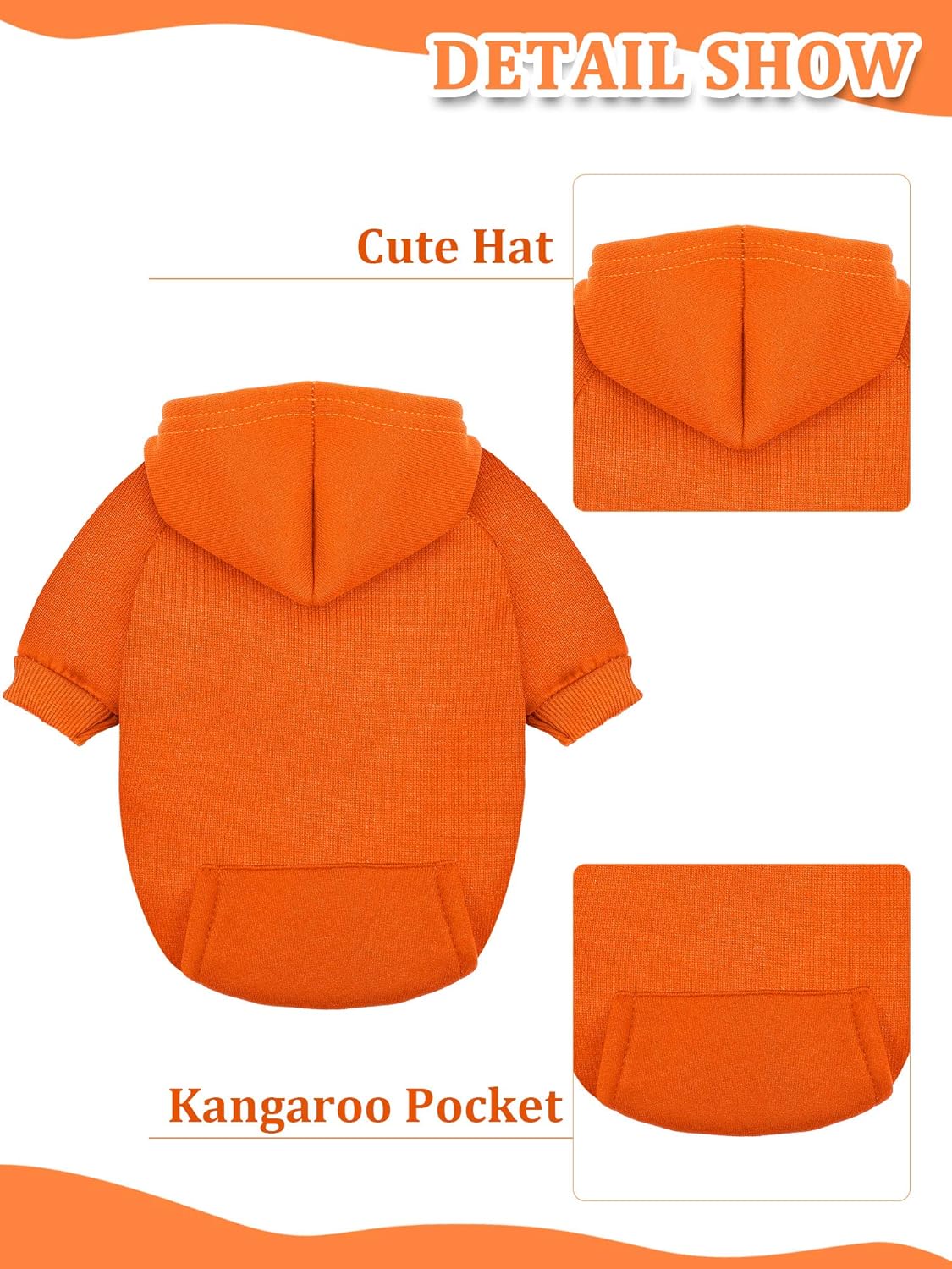 6 Pieces Dog Hoodie Dog Clothes Sweaters with Hat, Pet Winter Clothes Warm Hoodies Coat Sweater for Small Dogs Chihuahua (XS)