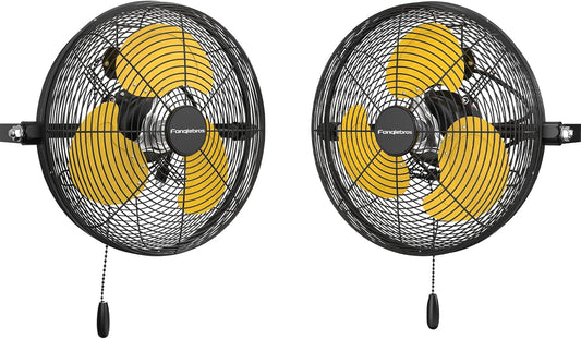 12 IN High Velocity Wall Mount Fan, 3 Speed Industrial Wall Fan with Sealed Motor, 2500 CFM Adjustable Air Circulator for Garage, Commercial, Greenhouse, Warehouse & Gazebo Use, UL Listed