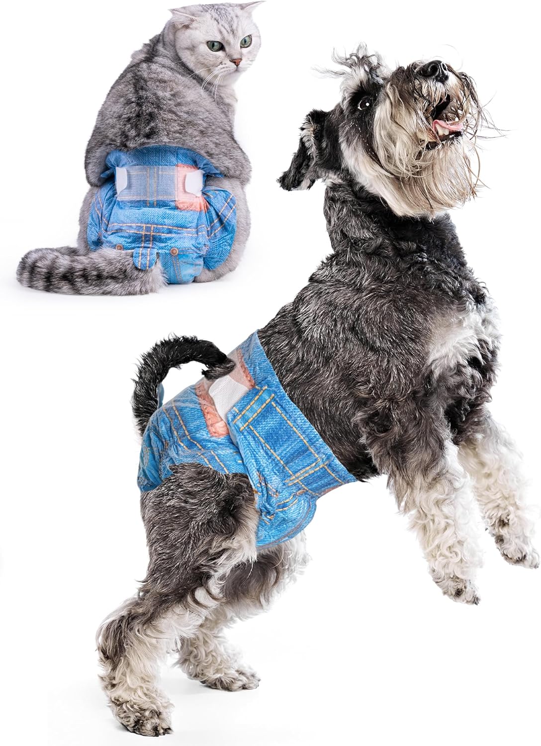 Pet Soft Dog Diapers Female, Doggie Diapers for Female Dogs, Disposable Super Absorbent Pet Diaper for Cats & Dogs in Heat Period, Urine Incontinence，XS 20 Counts