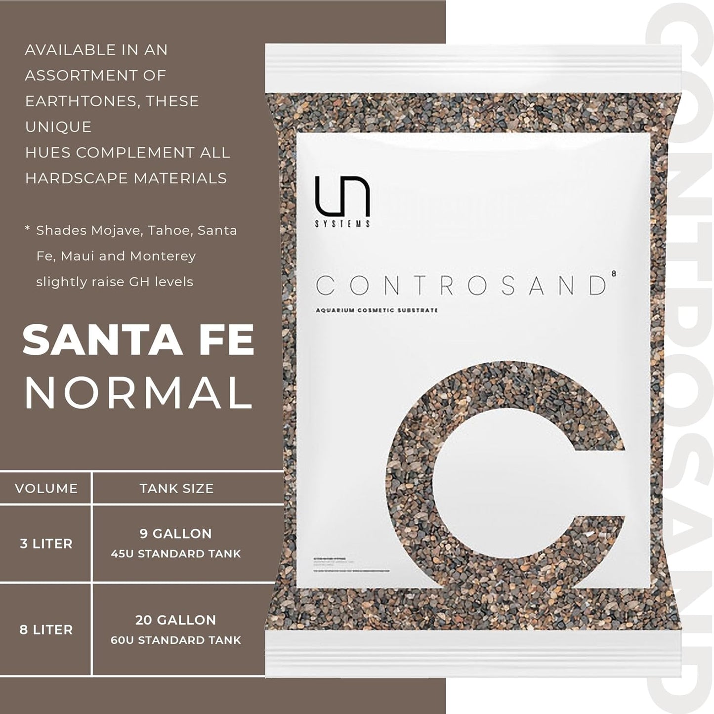 Ultum Nature Systems Controsand Santa Fe Aquarium Gravel (8L) - Small Pebbles for Fish Tank - Planted Aquarium Rocks - Fish Tank Substrate - Aquarium Pebbles - Versatile Fish Tank Stones