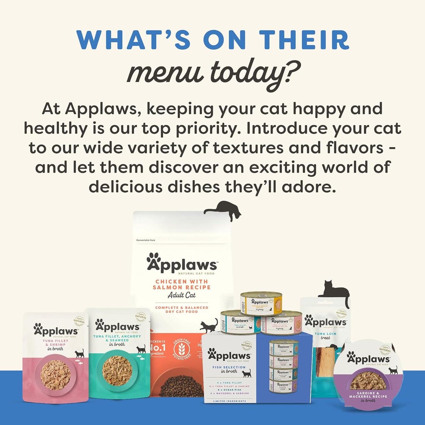 Applaws Natural Wet Cat Food in Broth, Limited Ingredient Canned Wet Cat Food, No Additives, Made with Natural Ingredients, Mackerel & Sardine in Broth (24 x 2.47oz Cans)