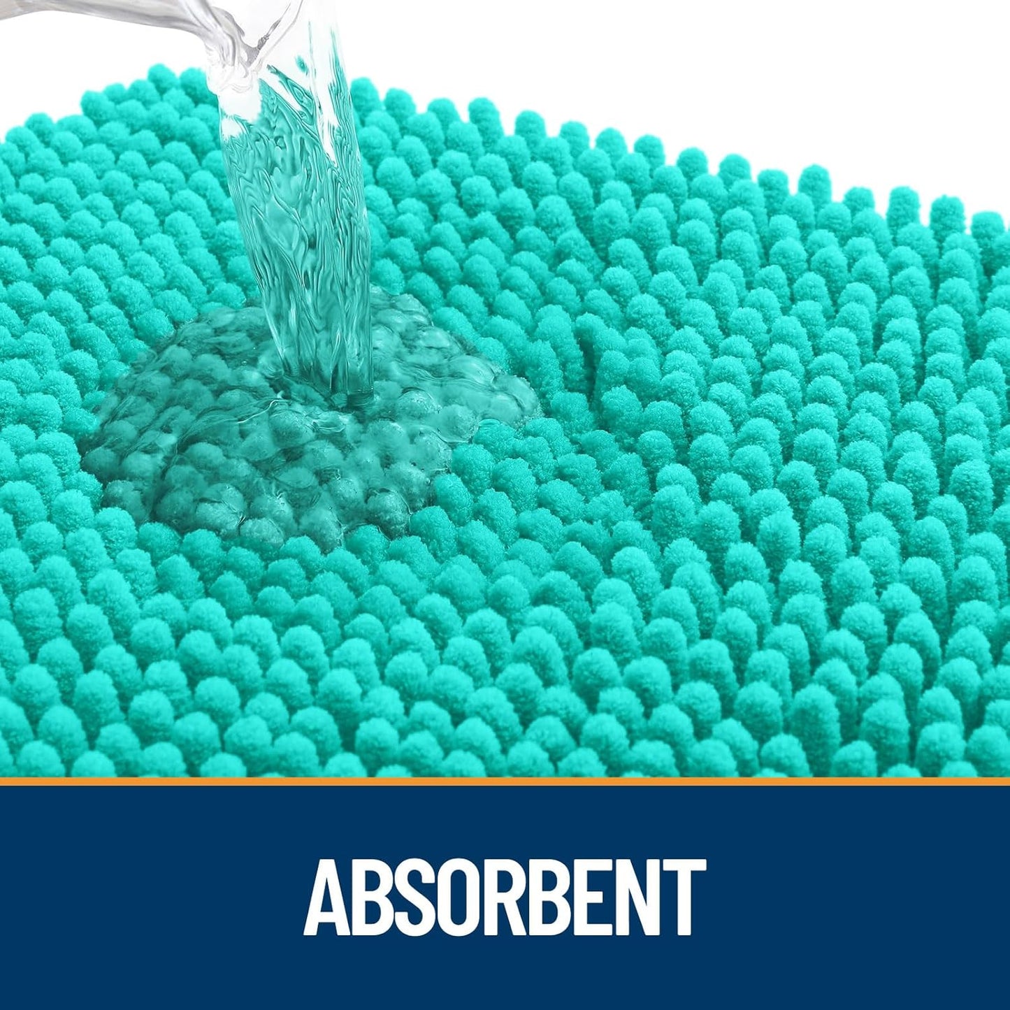 OLANLY Door Mat for Muddy Dog Paws 59x35, Ultra Absorbent Chenille Mud Doormat with Paw Print Design, Non-Slip Washable Doormat for Indoor Entryway, Quick-Dry Pet Bed Mats for Dirty Dogs, Teal