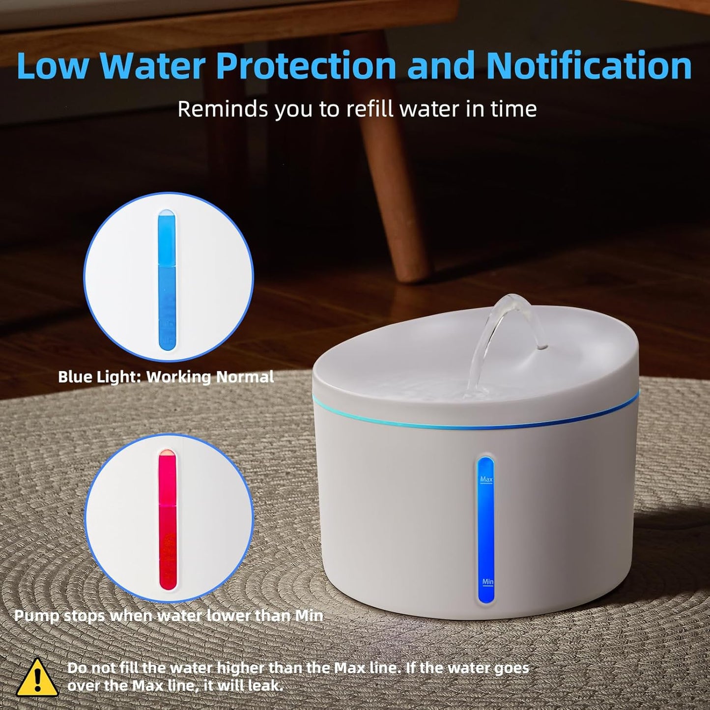 DOGNESS D06 Cat Water Fountain with Filter, Keep Water Fresh Automatic 3.2L Large Capacity Ultra Silent Removable Fresh Cat Water Dispenser for Dogs, Cats, Birds (3.2L White)