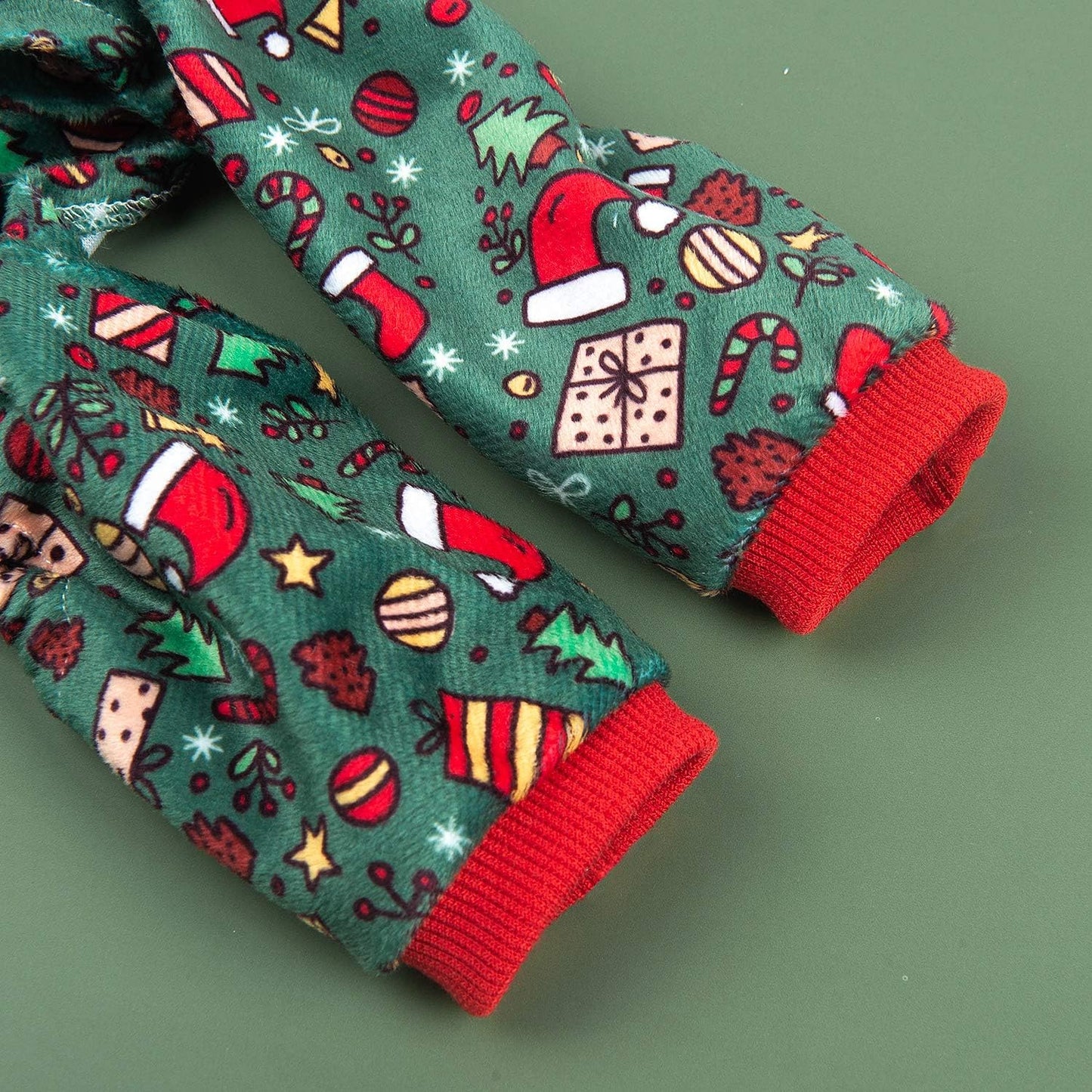 CuteBone Dog Christmas Pajamas Puppy Onesies Small Dogs Soft Pjs Coat Cat Apparel Comfy Pet Clothes Outfit Doggie Bodysuit P111M