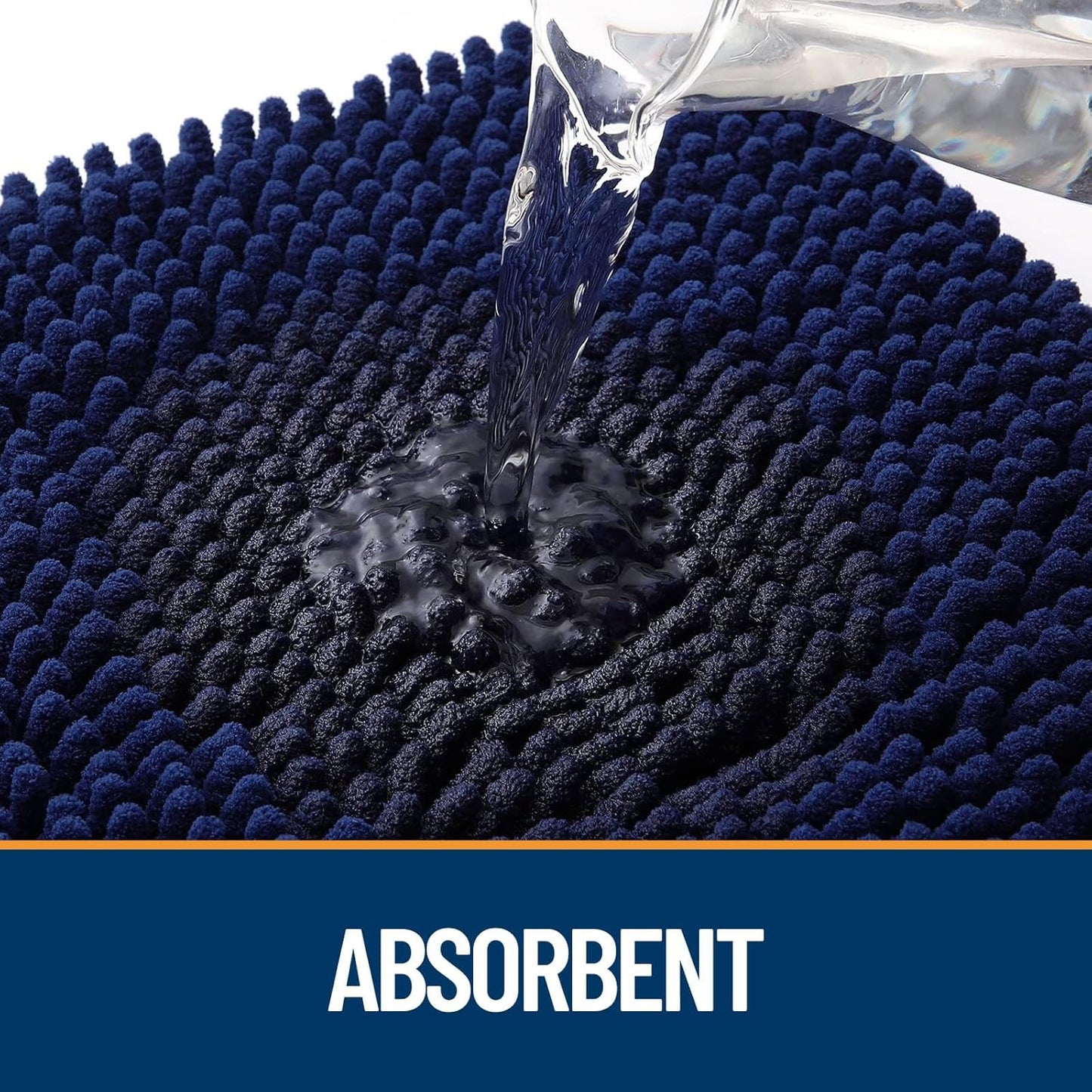 OLANLY Door Mat for Muddy Dog Paws 70x24, Ultra Absorbent Chenille Mud Doormat with Paw Print Design, Non-Slip Washable Doormat for Indoor Entryway, Quick-Dry Pet Bed Mats for Dirty Dogs, Navy Blue