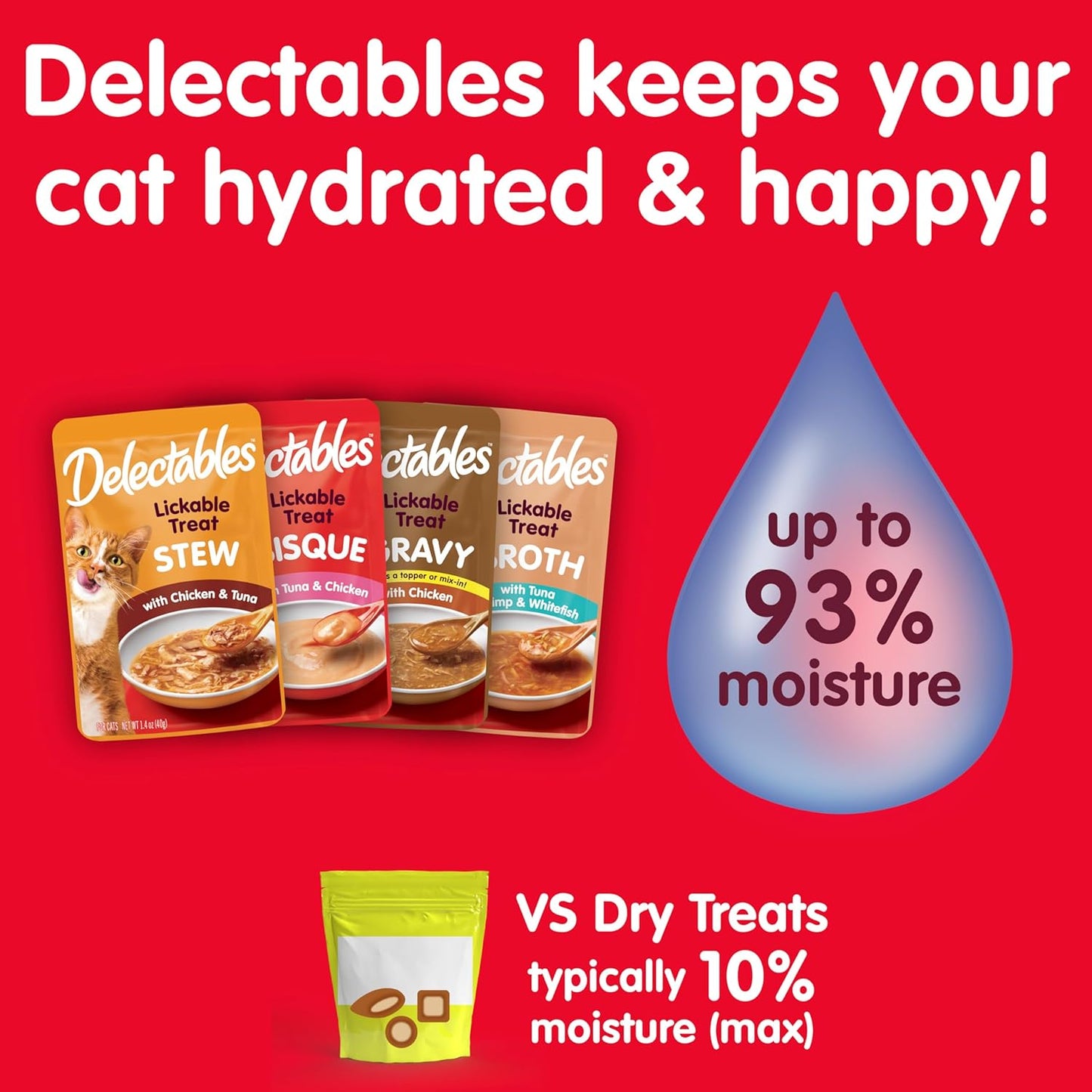 Delectables Bisque Lickable Wet Cat Treats - Tuna & Shrimp - 12 Pack