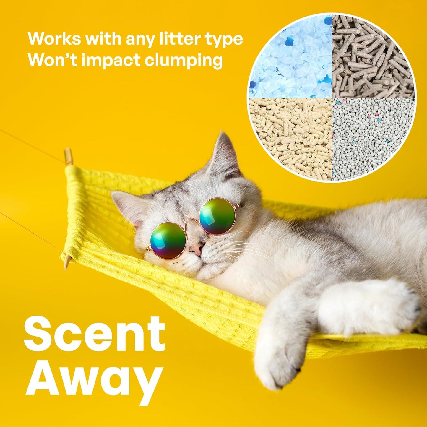 Cat Litter Deodorizer | Litter Box Odor Eliminator | Fragrance-Free with Active Carbon | Eliminates Cat Odors and Smells to Keep Your Home Fresh and Clean (Pack of 3)