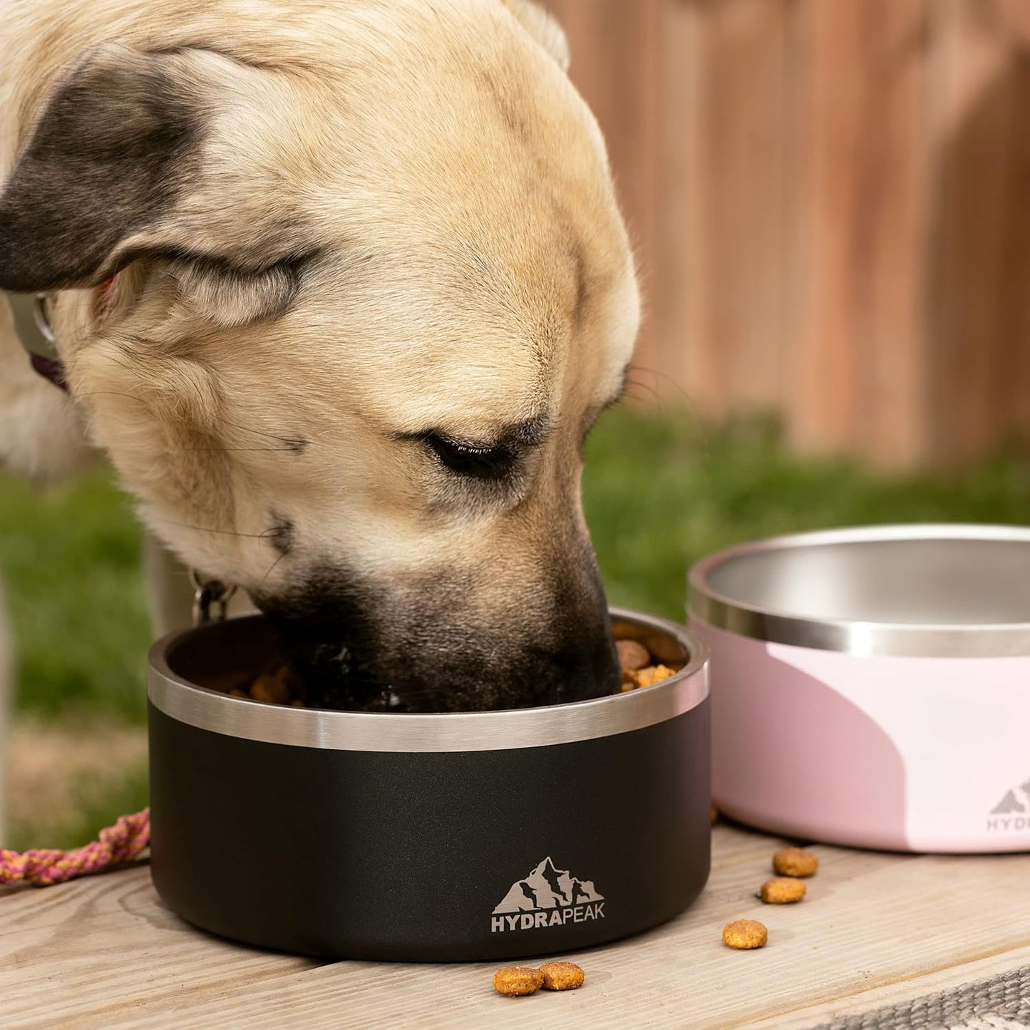 Hydrapeak Dog Bowl; Non Slip Stainless Steel; Water and Food Dish; Large Sized and Small Dogs; 32oz 64oz; Multiple Sizes | 8 Cup | Stone