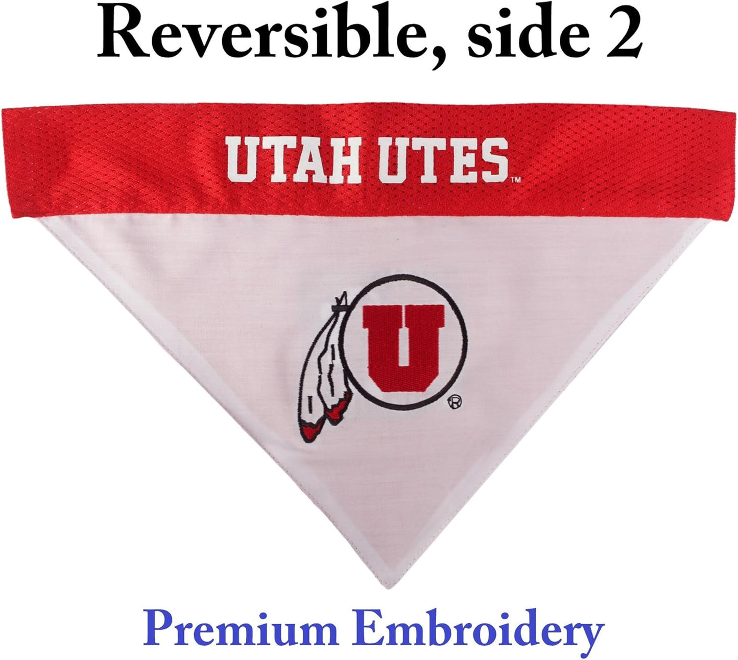 Pets First Collegiate Pet Accessories, Reversible Bandana, Utah Utes, Large/X-Large