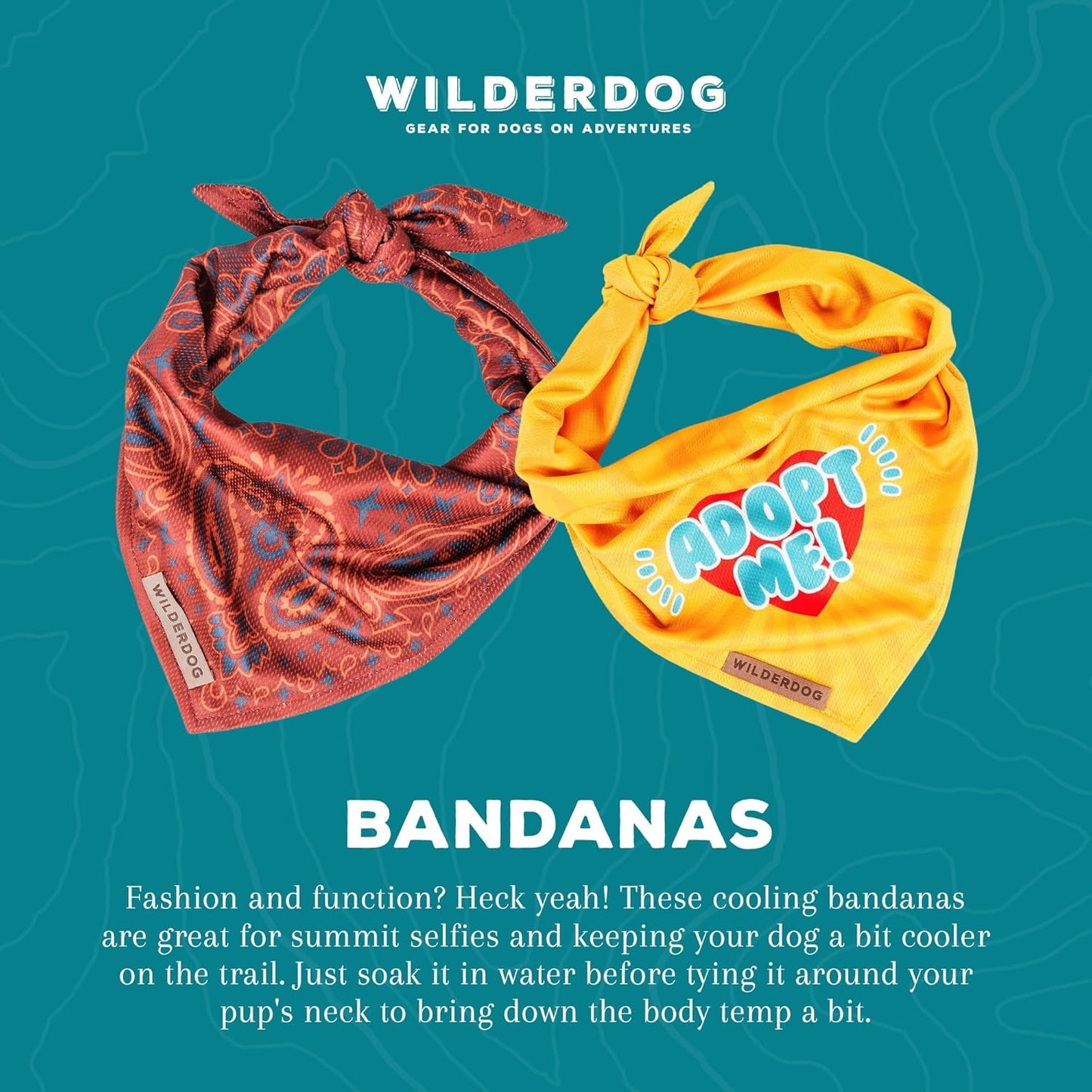 Wilderdog Dog Bandana with Lightweight Quick Drying Poly-Blend Mesh Material in Aloha