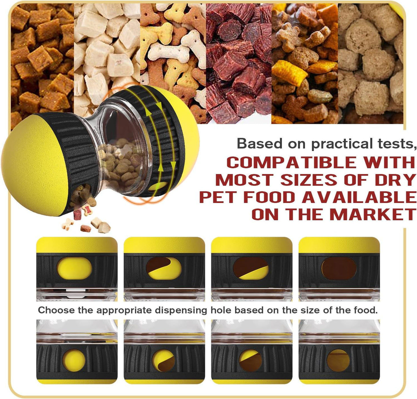 Dog Interactive Toys Dogs Puzzles Feeder Adjustable Food Dispensing Treat Dispenser Slow Feeding for IQ/Physical Training and Brain Stimulation Large Medium Small Dog