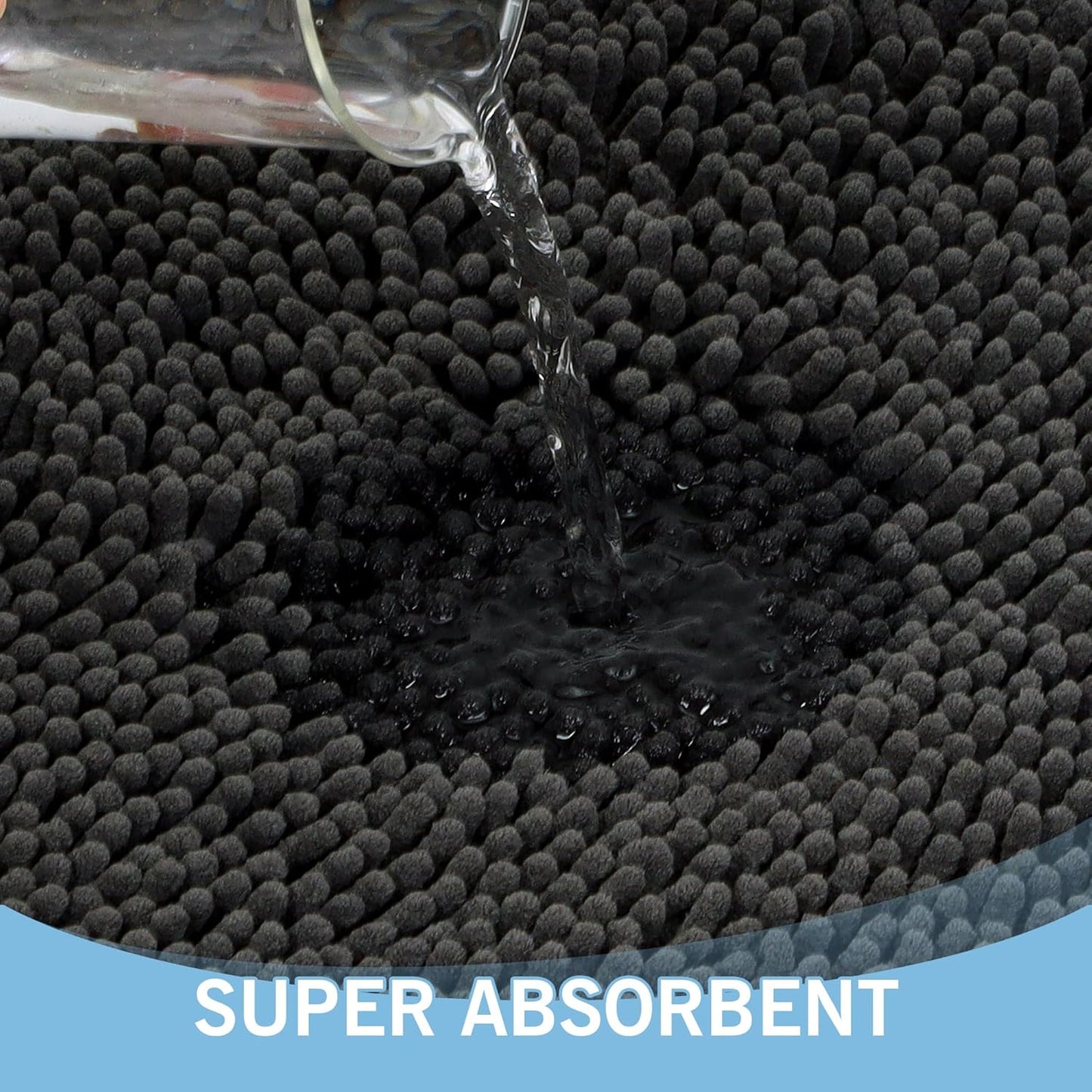 Amyracel Dirt Trapping Door Mat, 24" x 72" Large Absorbent Dog Door Mat for Muddy Paws, Quick Dry Non Slip Chenille Mud Mat for Dogs, Machine Washable Entry Indoor Entryway Rug for Inside Floor