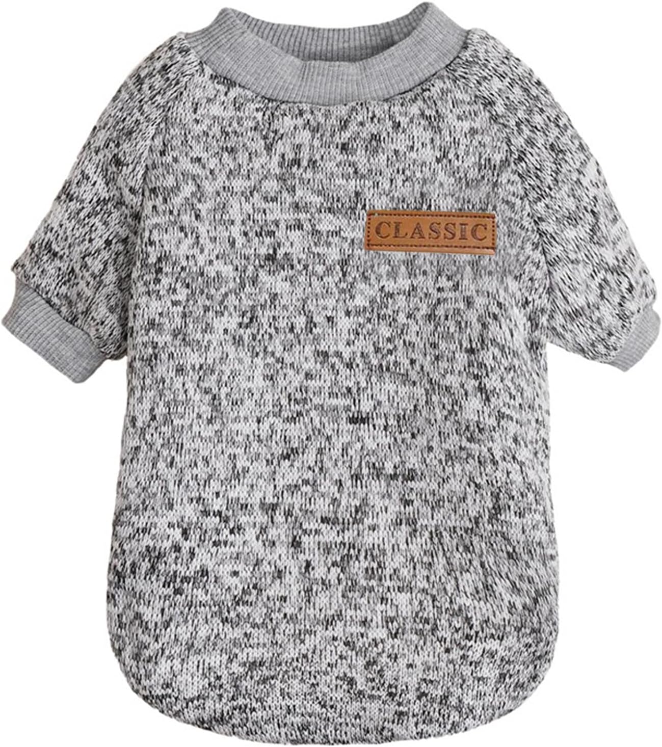 Jecikelon Dog Clothes Dogs Sweater Soft Puppies Clothing Winter Puppy Sweaters Warm Outfit for Dogs Small XXS XS Cat Apparel (X-Large, Grey)