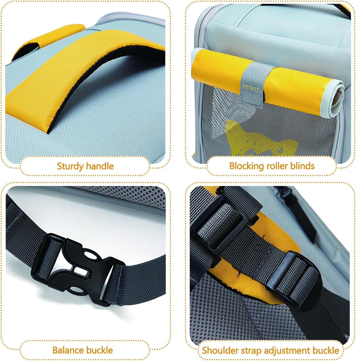 Expandable Pet Backpack, Cat Backpack with Breathable Mesh, Collapsible Soft Cat Travel Bag for Outdoor Hiking, Large Space Dog Backpack(Purple)