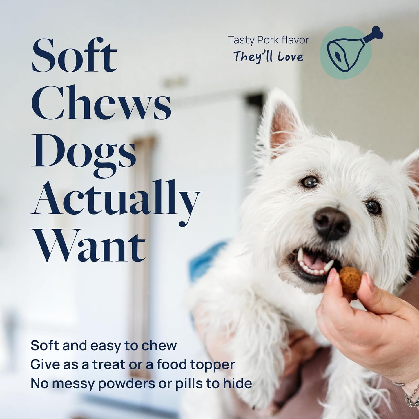 Veterinary Formula Dental Health Supplement for Dogs – Vet-Formulated Chews with EpiCor® & Kelp – Smart Vitality Supports Plaque, Tartar, Breath & Oral Health, 60 Soft Chews