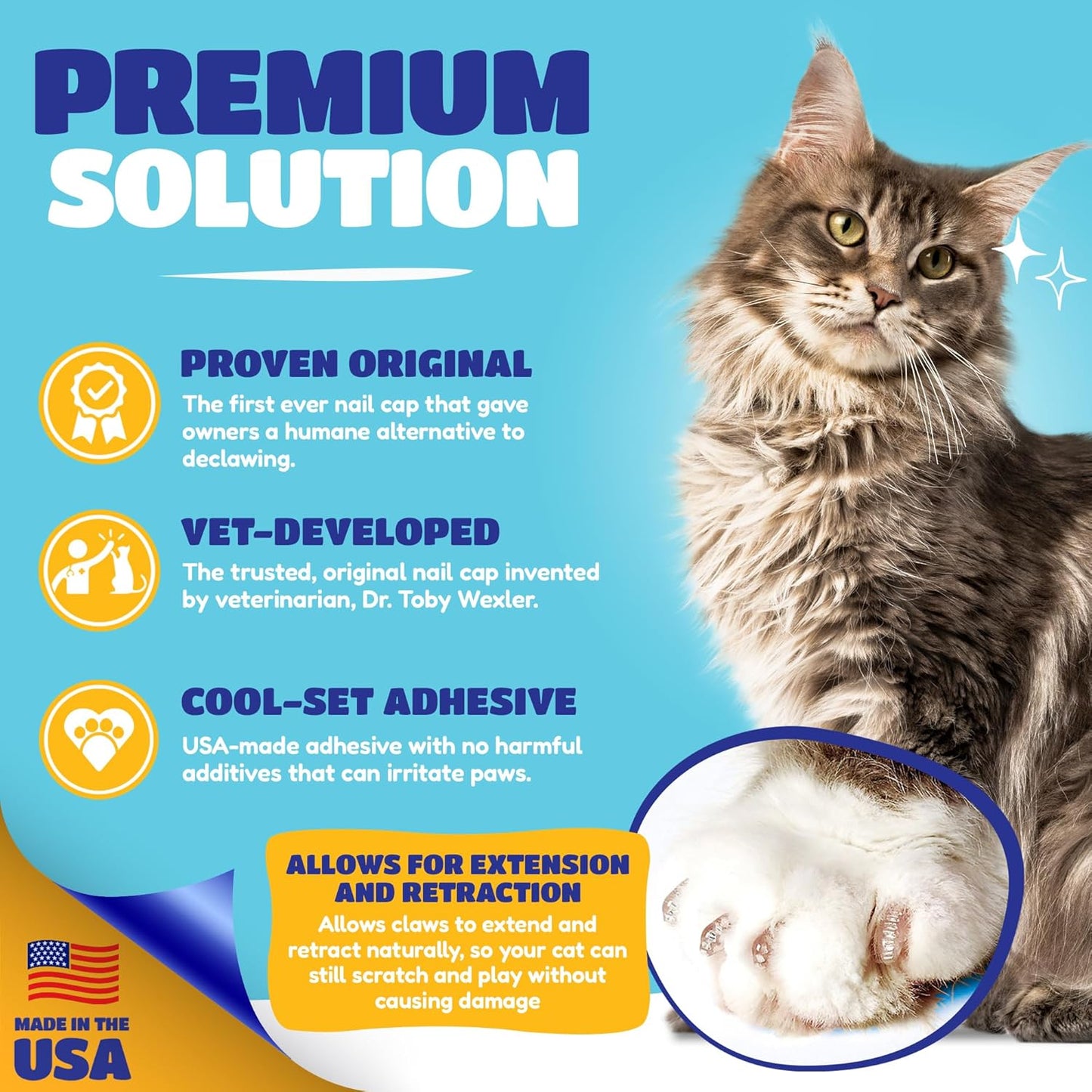 Soft Claws Cat Nail Caps for Medium Cats – (40 Caps, Pride) - Made in USA - Veterinarian-Developed | Protects Furniture & Skin - Easy to Apply, Long-Lasting Anti-Scratch Soft Cat Claw Covers