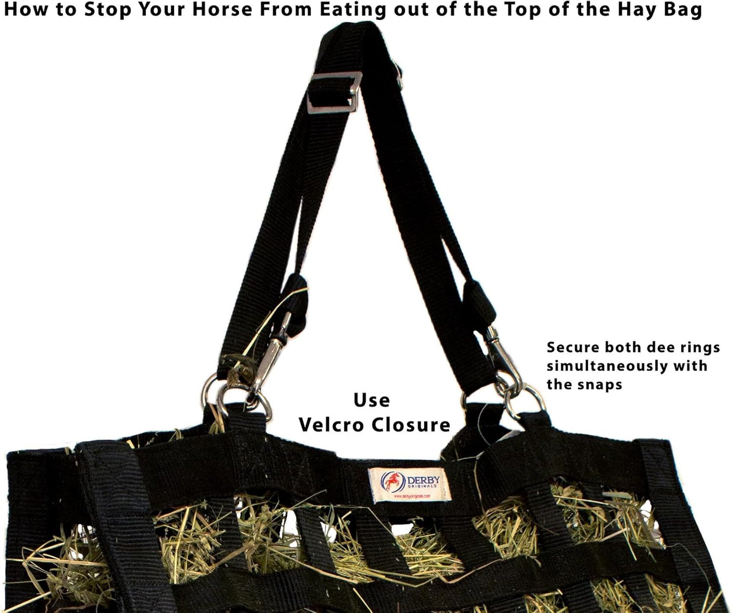 Derby Originals Superior Slow Feeder Horse Hay Bag with Super Tough Bottom and 1 Year Warranty