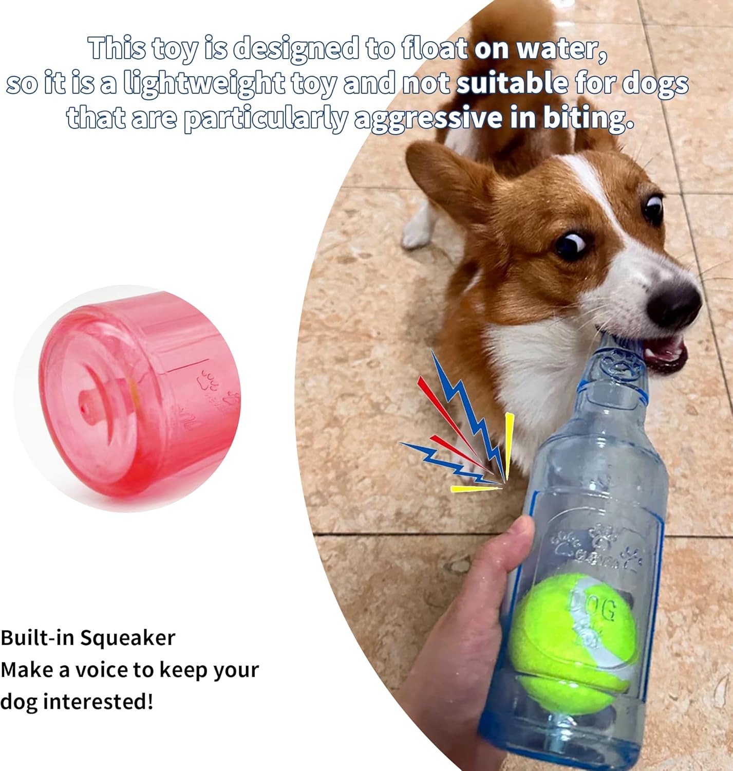 Dog Squeaky Floating Toy for Small Medium Large Dogs Training Fetch Indestructible Dog Chew Toys Indoor Pool Beach Outdoor Pet Supplies Yellow M