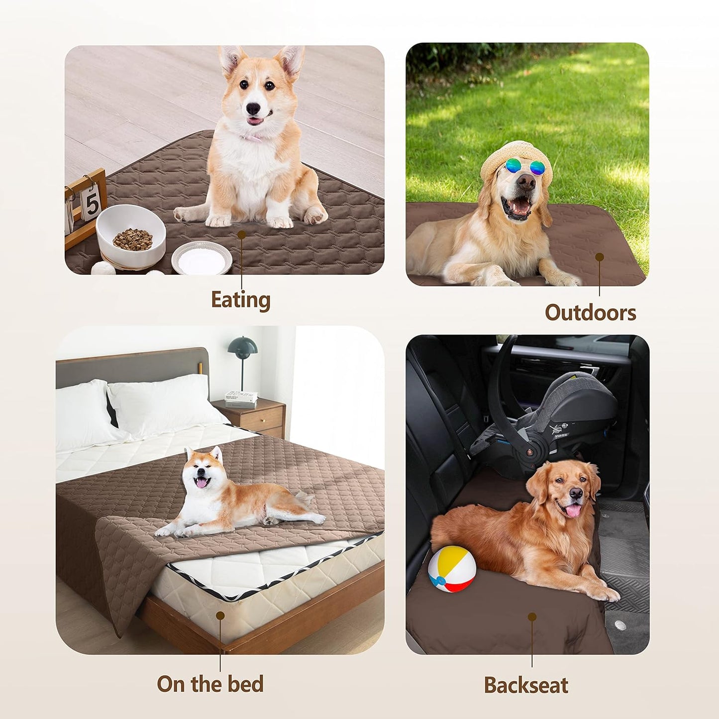 gogobunny 100% Double Sided Waterproof Dog Blanket Soft Pet Bed Cover Reversible Protect Furniture Couch Sofa Car for Puppy Cat Kids (Dark Chocolate/Light Chocolate, 30x80 Inch (Pack of 1))