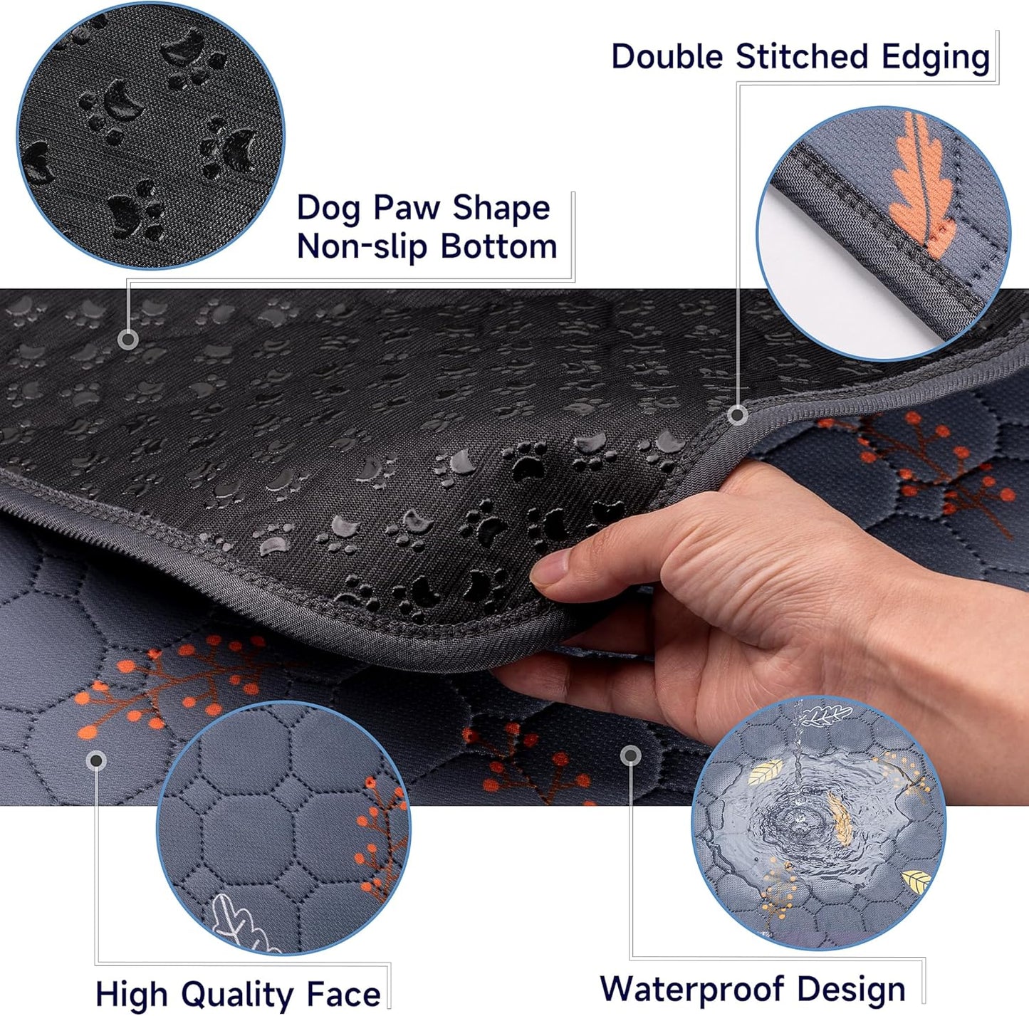 Sunheir 2-Pack Extra Large Reusable Dog Mat for Floor, Waterproof Dog Playpen, Super Absorbent Washable Pee Pads for Dogs, Pet Whelping Mat, Potty Training - 36" x 72"