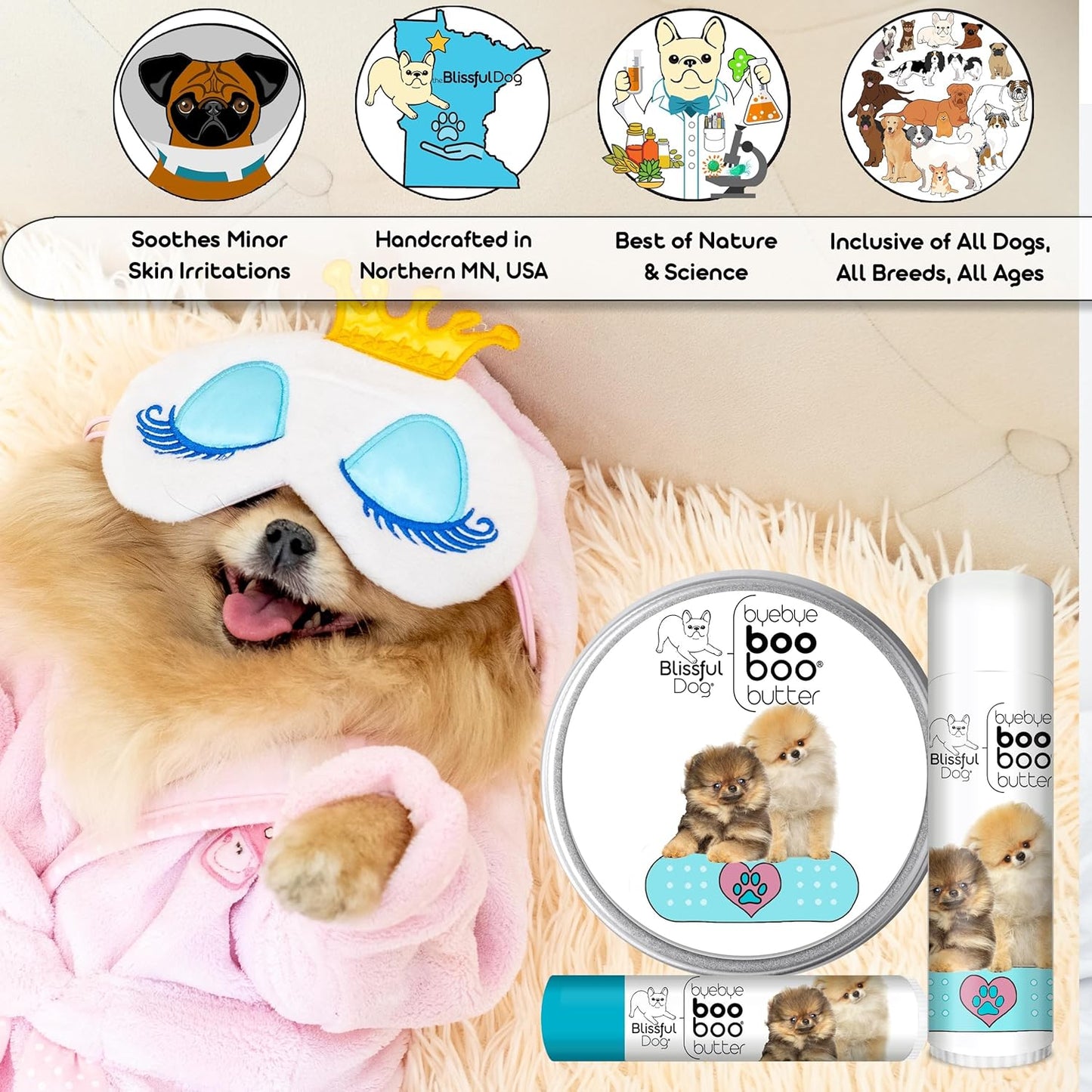 The Blissful Dog Pomeranian Boo Boo Butter, 16 oz.