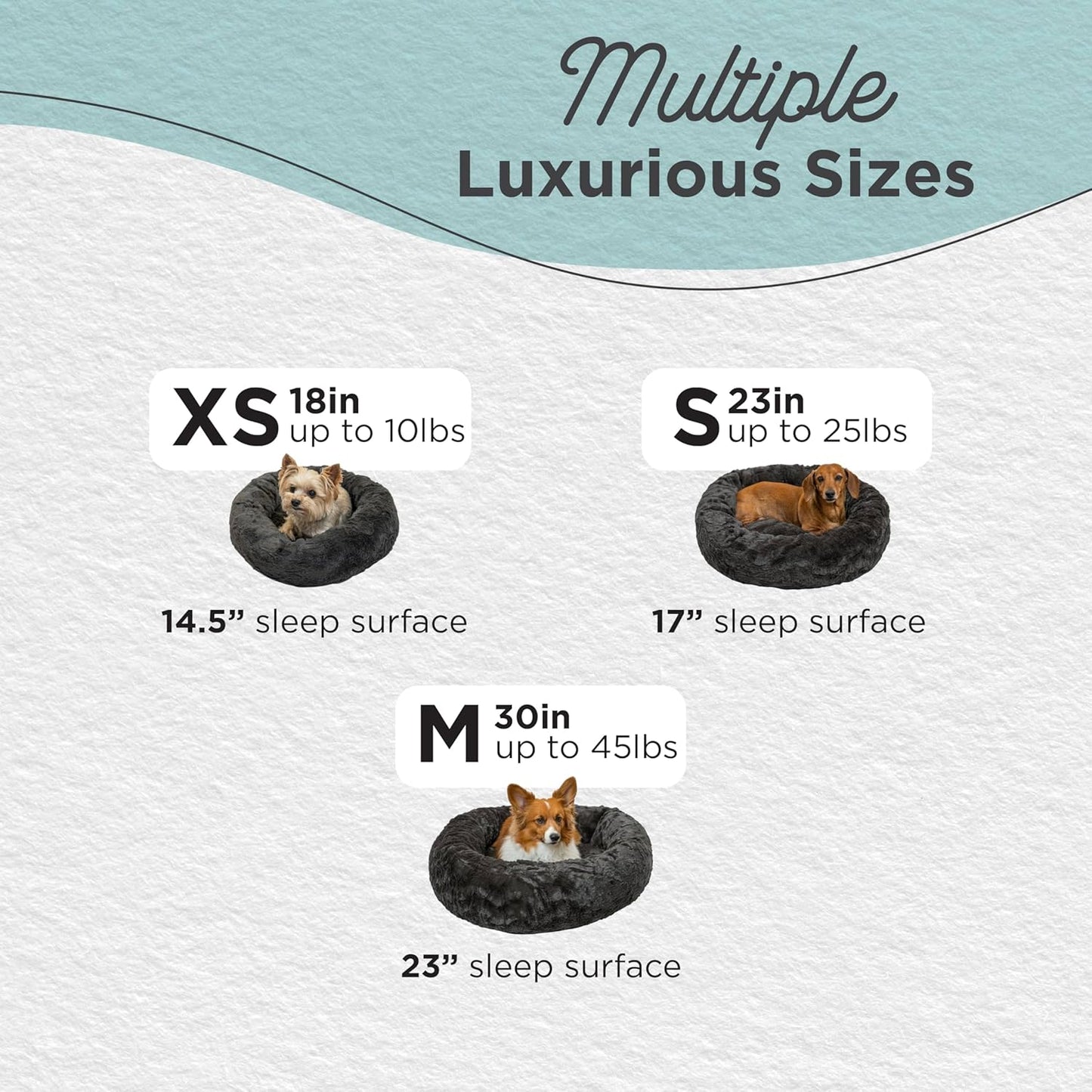 Best Friends by Sheri Original Calming Donut Dog and Cat Bed, Lux Faux Fur, Mink Dark Gray, XS (18in x 18in) - Anxiety Relief for Pets Up to 10 lbs