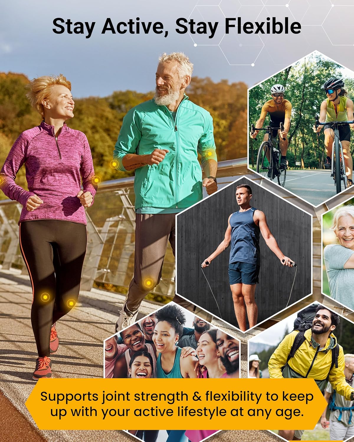 10-in-1 Joint Support Hydrolyzed Collagen,MSM, Hyaluronic Acid, Glucosamine,Chondroitin & More- Targets Joint Discomfort, Improves Mobility & Flexibility 320 Caps for Men & Women Made in USA