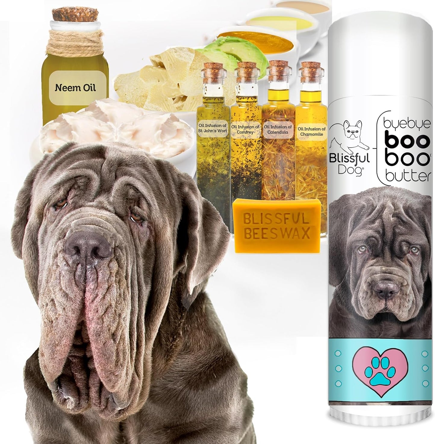 The Blissful Dog .50 oz Tube Neapolitan Mastiff Booboo Butter