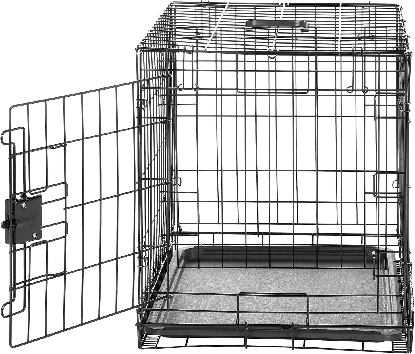 Amazon Basics Durable, Foldable Metal Wire Small Dog Crate with Tray, Single Door, 24 x 18 x 20 in, Black