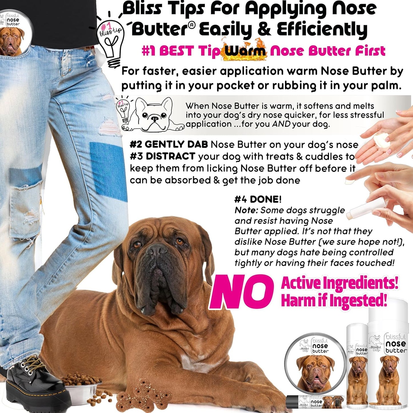 The Blissful Dog Douge de Bourdeaux Unscented Nose Butter, 16oz
