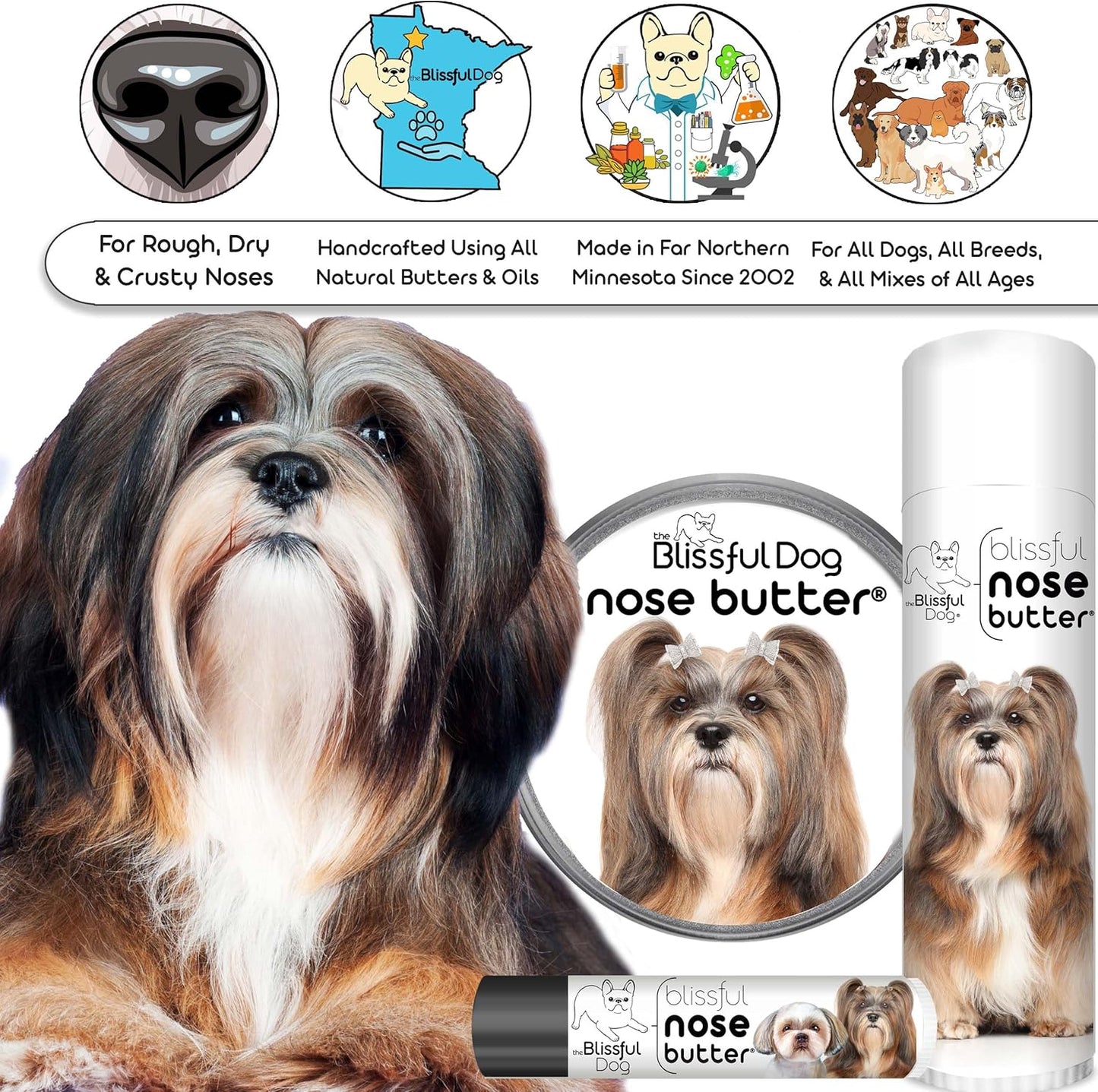The Blissful Dog Lhasa Apso Unscented Nose Butter - Dog Nose Butter, 0.50 Ounce