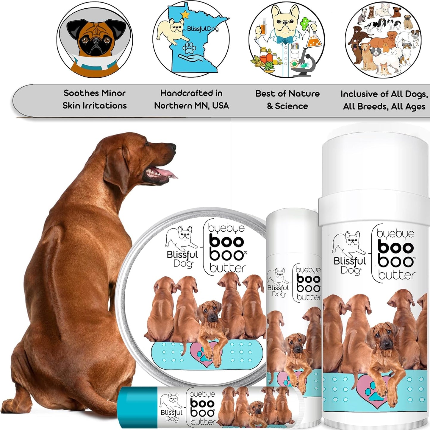 The Blissful Dog 2 oz TIN Rhodesian Ridgeback Booboo Butter