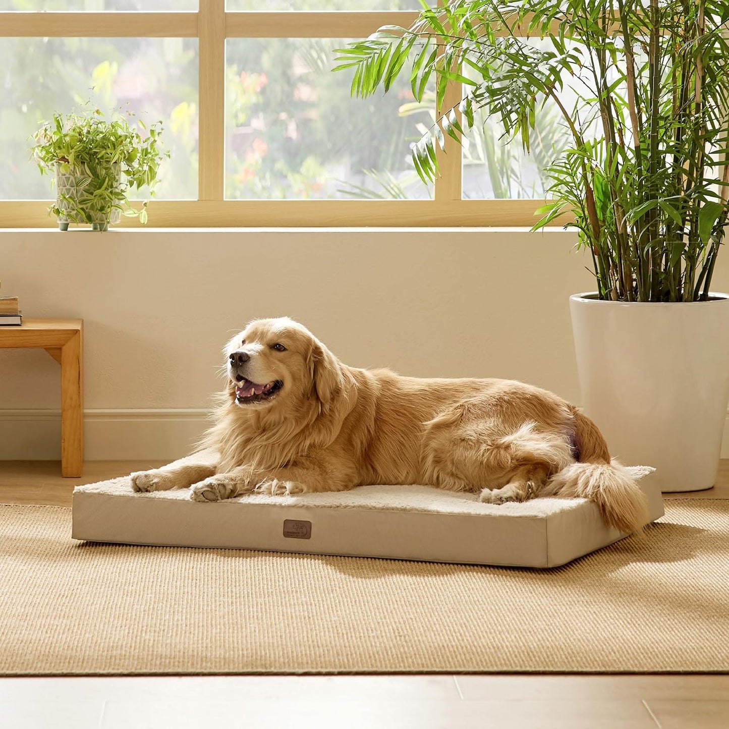 Bedsure XL Dog Beds Large Sized Dog - Extra-Large Orthopedic Flat Puppy Bed with Removable Washable Cover, Egg Crate Foam Pet Mat, Suitable for Pet Up to 100 lbs