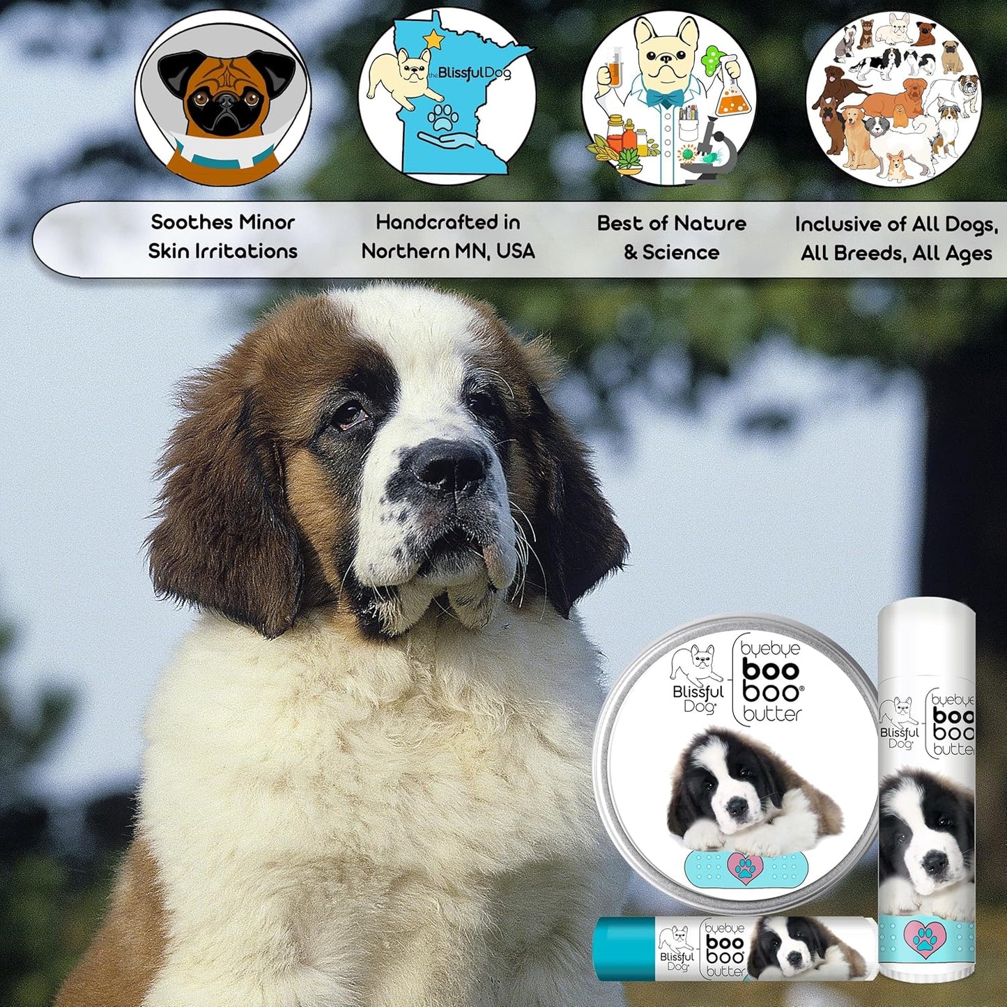 The Blissful Dog 8 oz TIN St. Bernard Booboo Butter